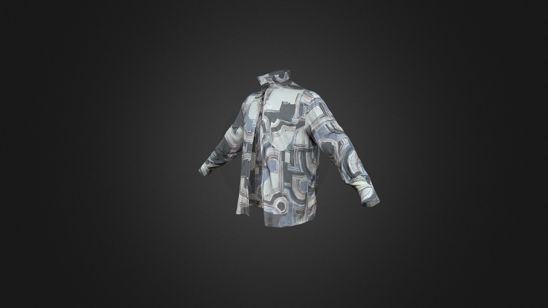 Man Grey and yellow silk shirt 3d model