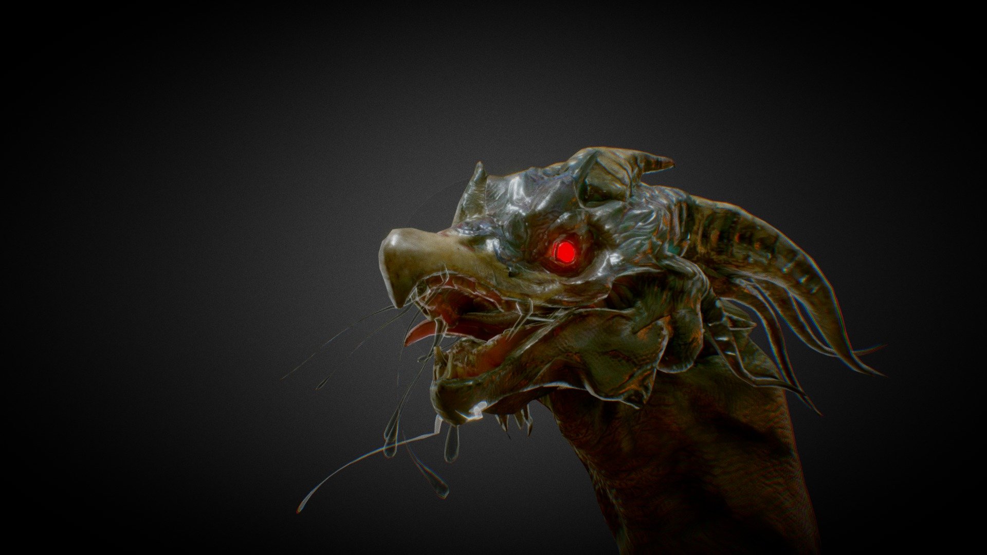 Dragon Bust Animated 3d model