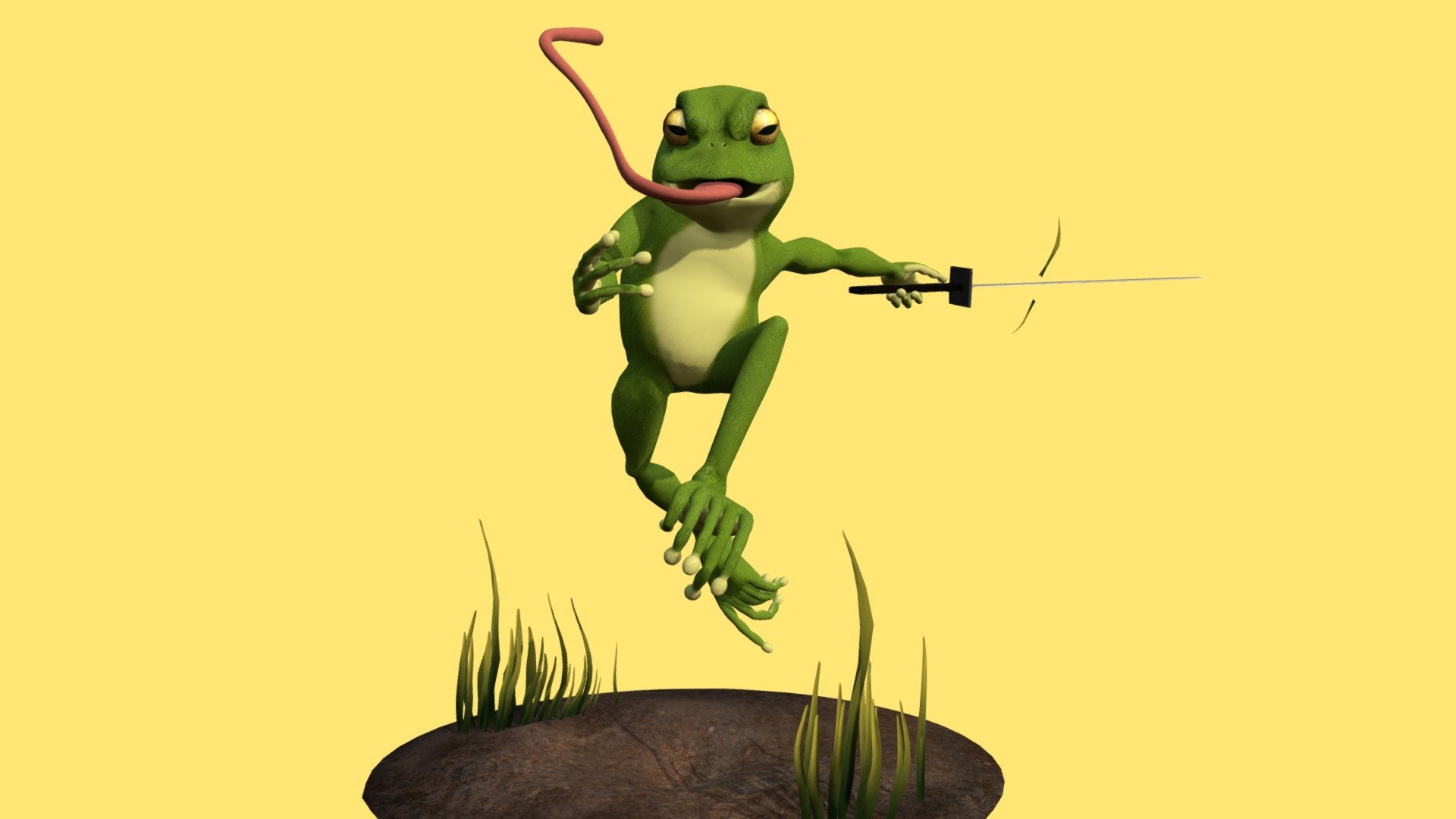 Samurai Frog 3d model