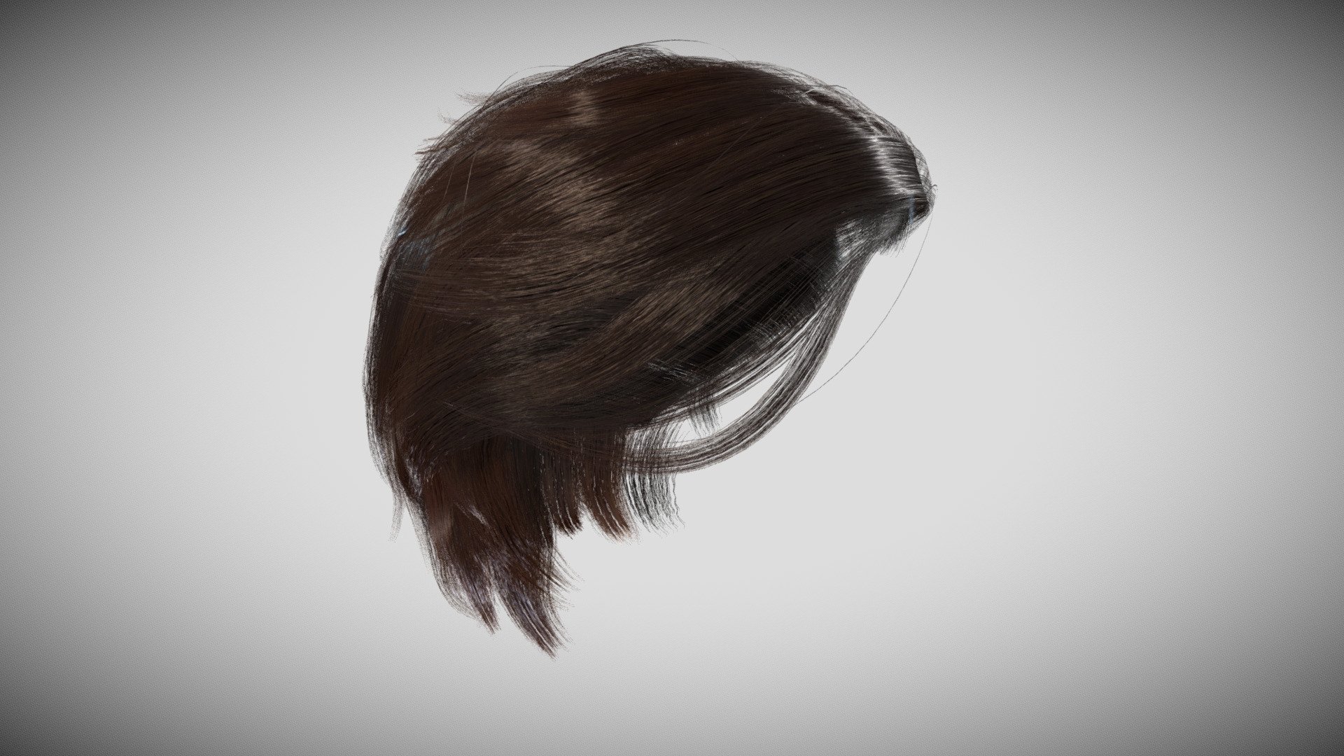 Real Time Hair Card Male Hairstyle part 05 3d model