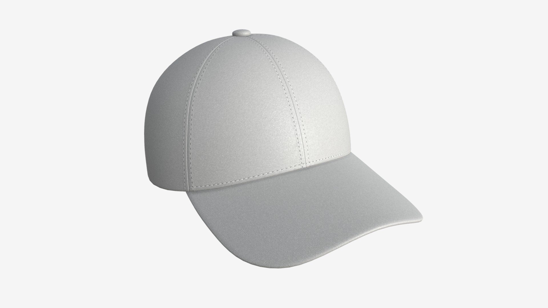 Baseball Cap Fabric Mockup White 3d model