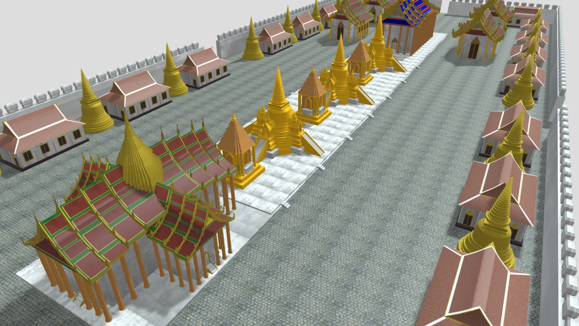 Thailand Temple วัดพระศรีสรรเพชญ์ 3d model