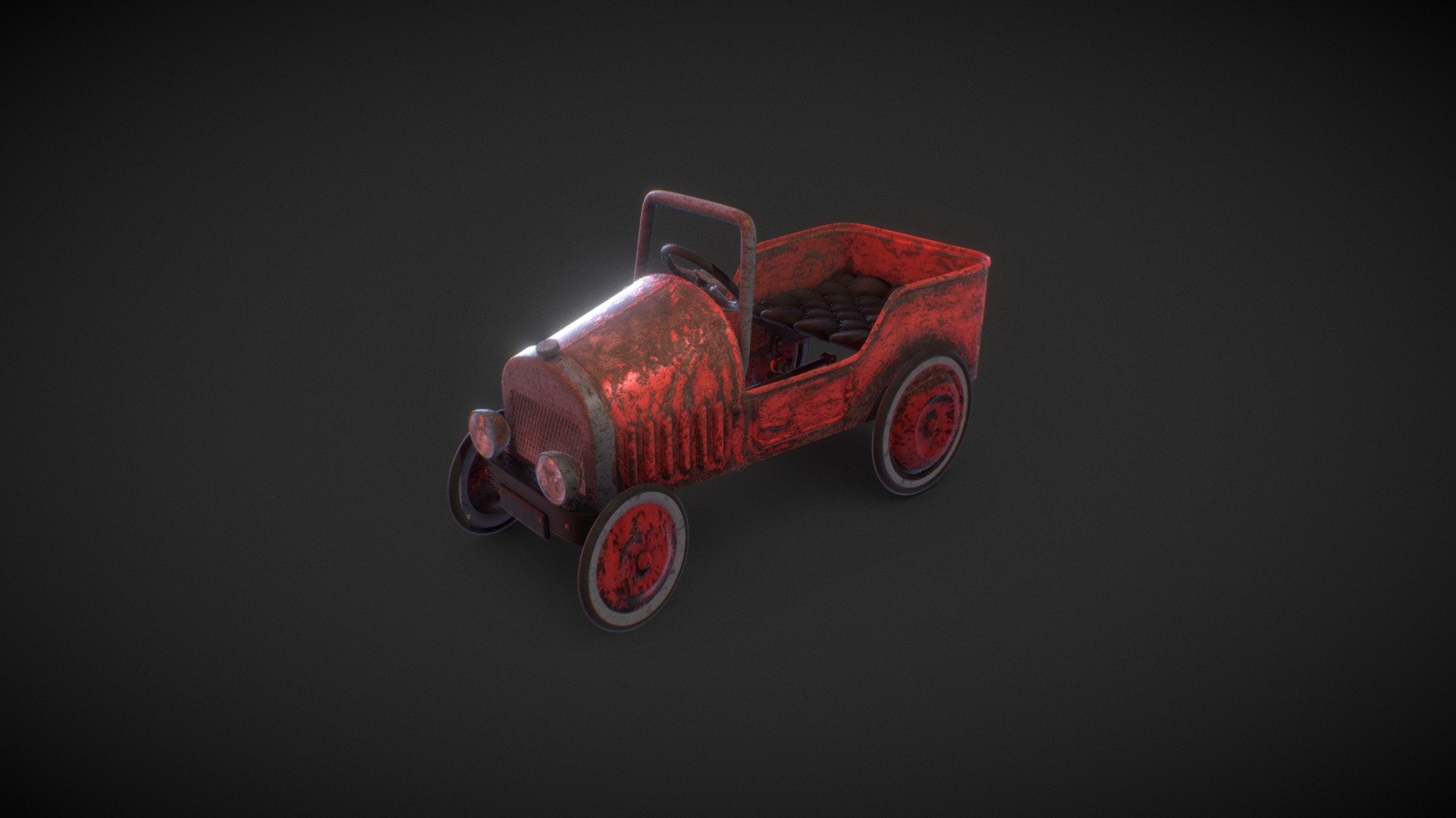 Rusty Pedal Toy Car 3d model