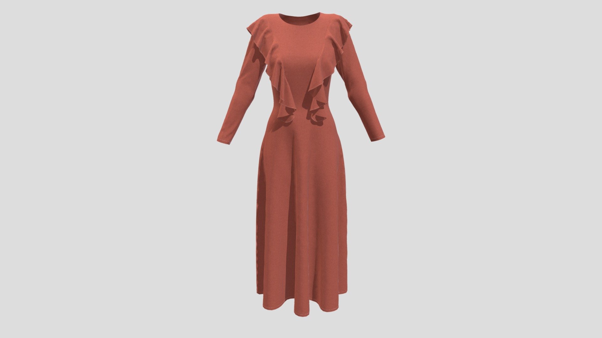 Maxi Modest Dress 3d model