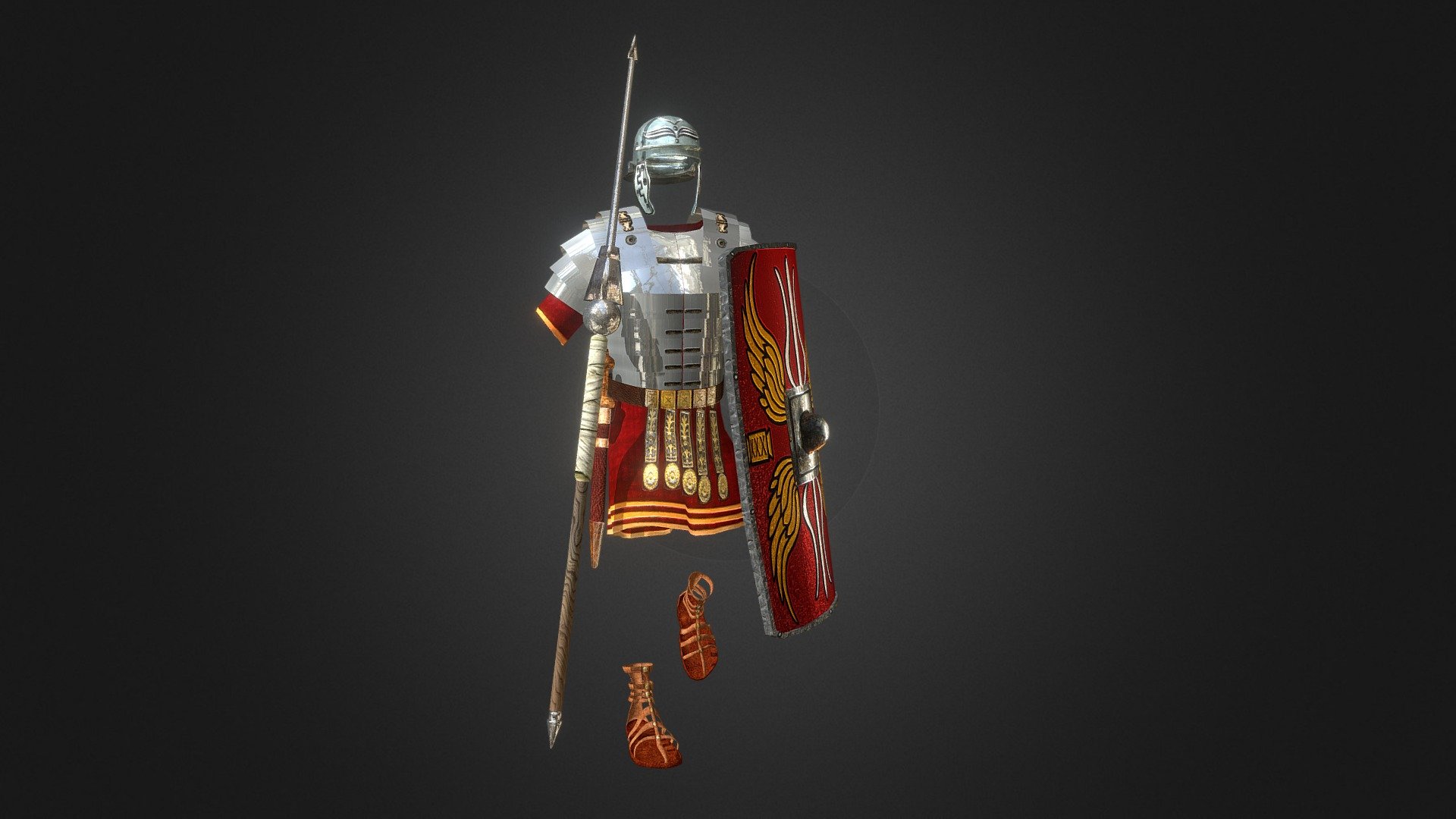 Roman Armor-rigged,animated In Progress 3d model