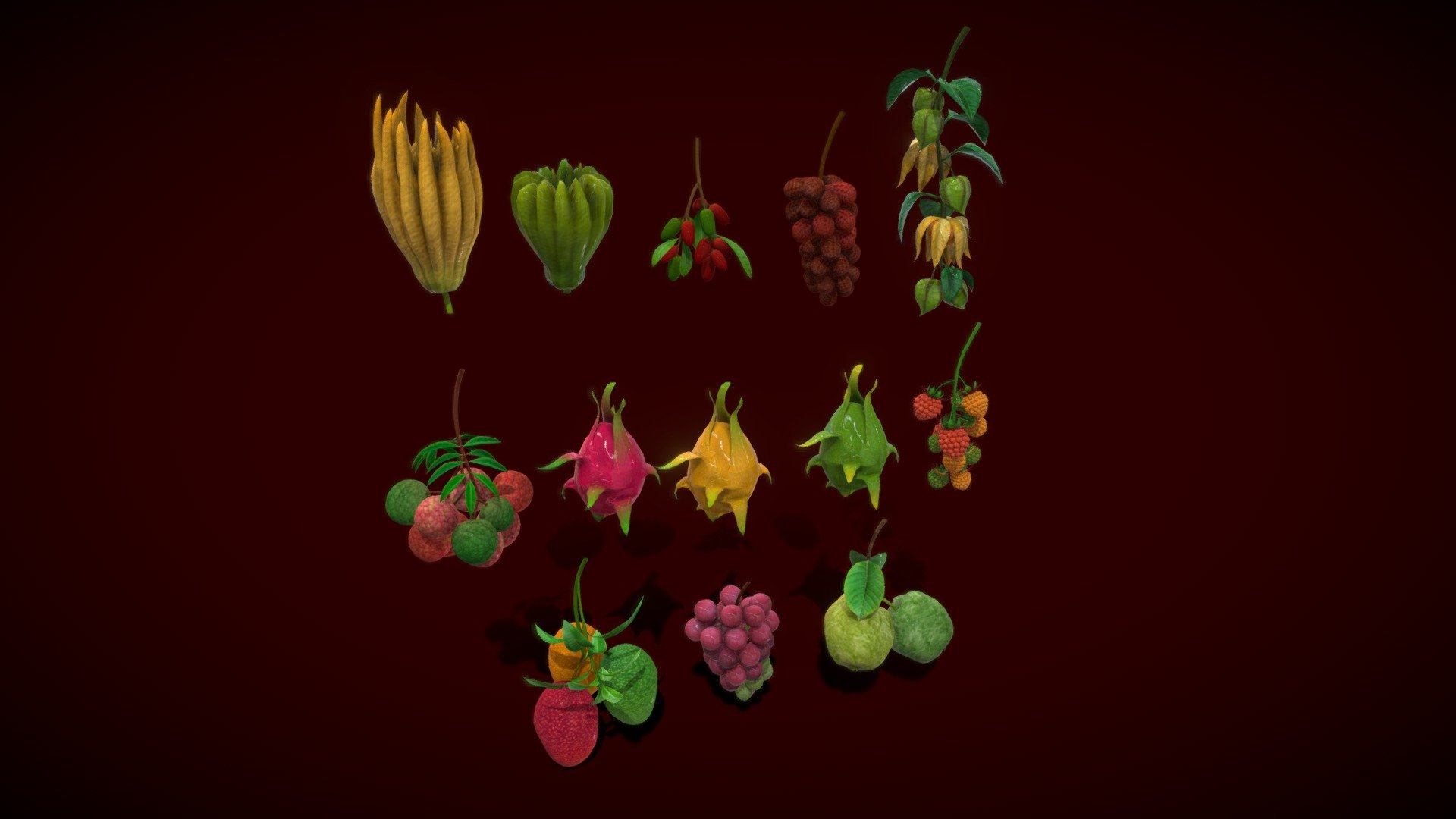 Collection Fruit Path1 3d model