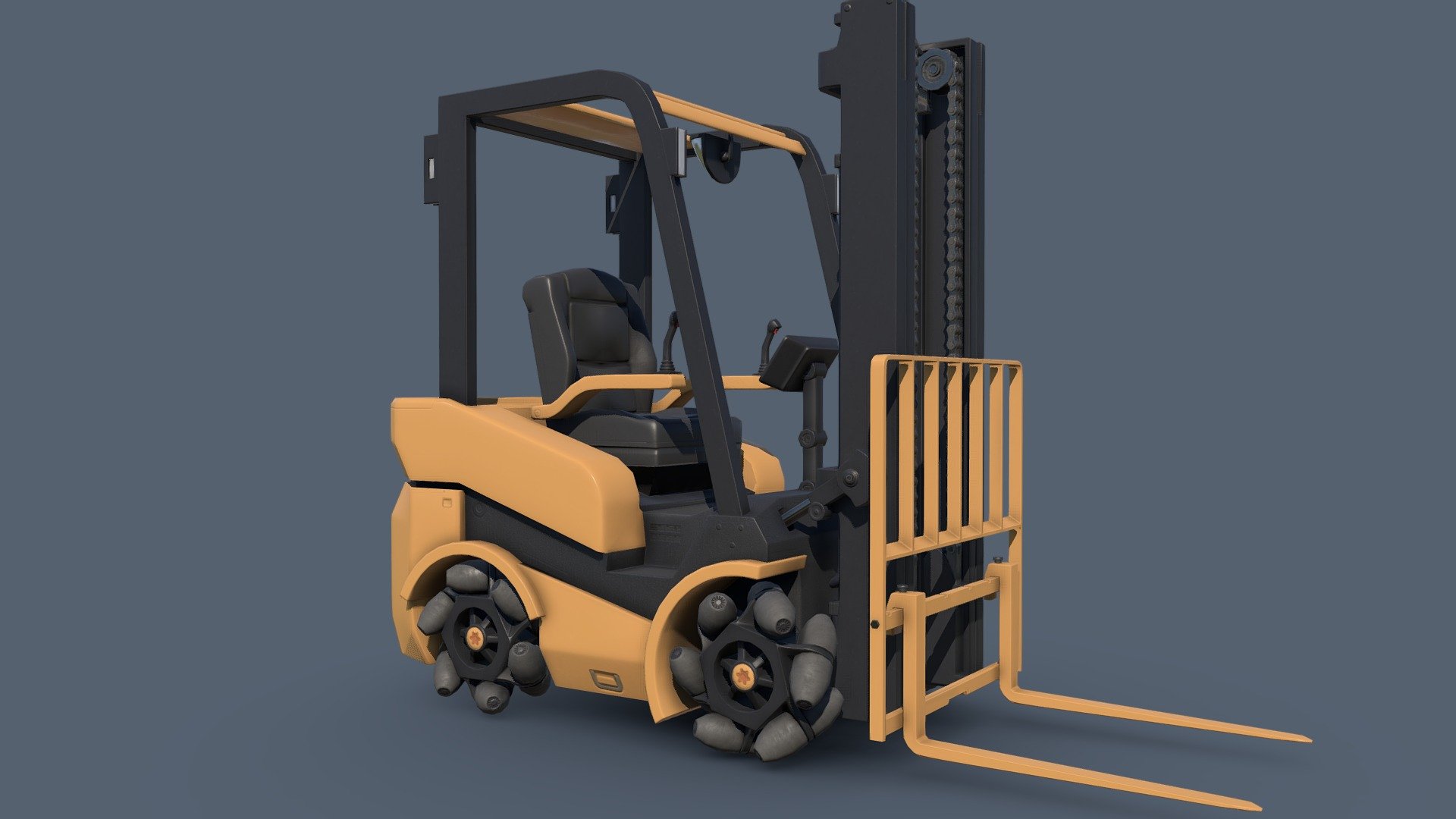 Electric Forklift with Mecanum Wheels 3d model