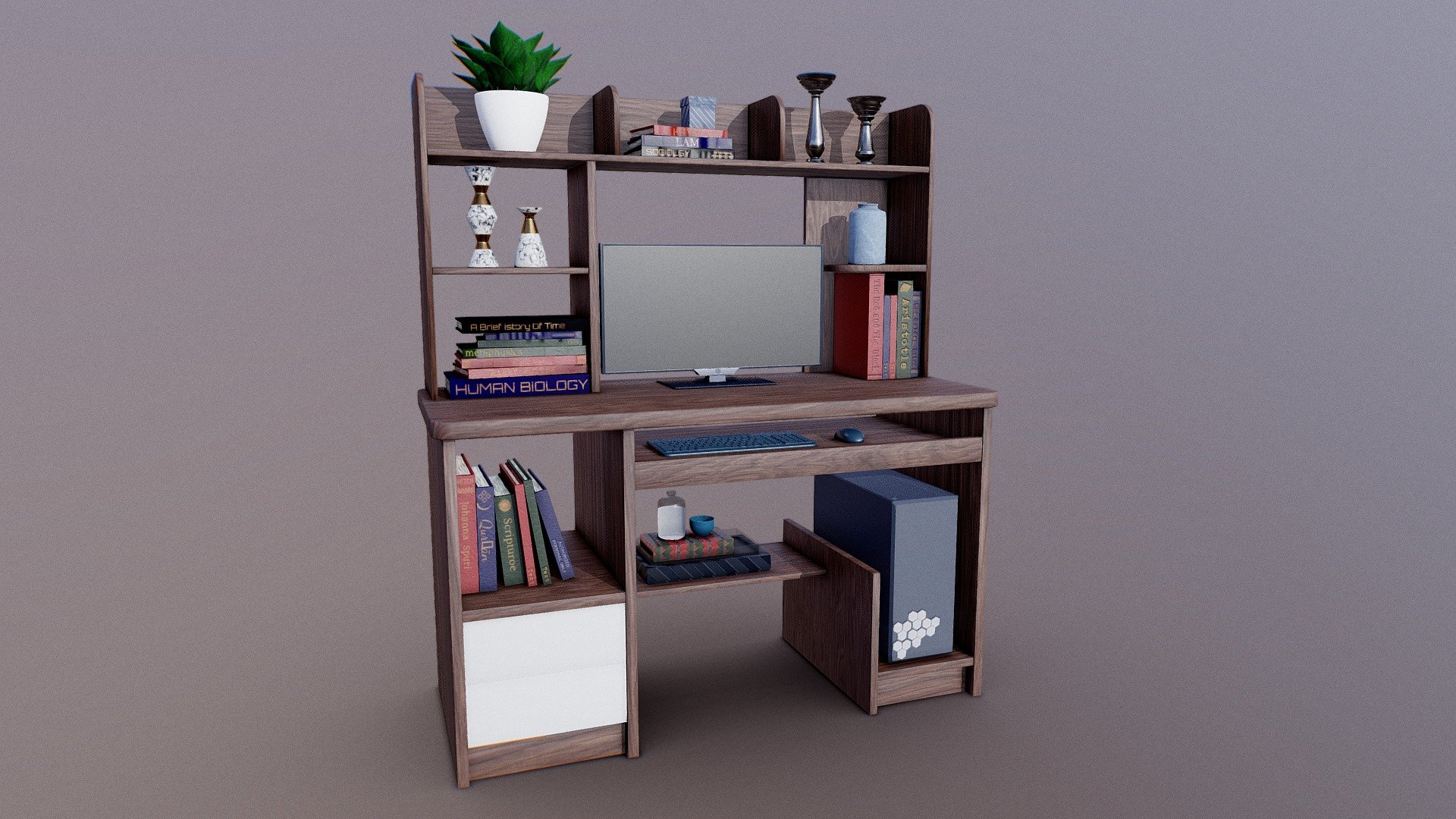 The computer table 3d model