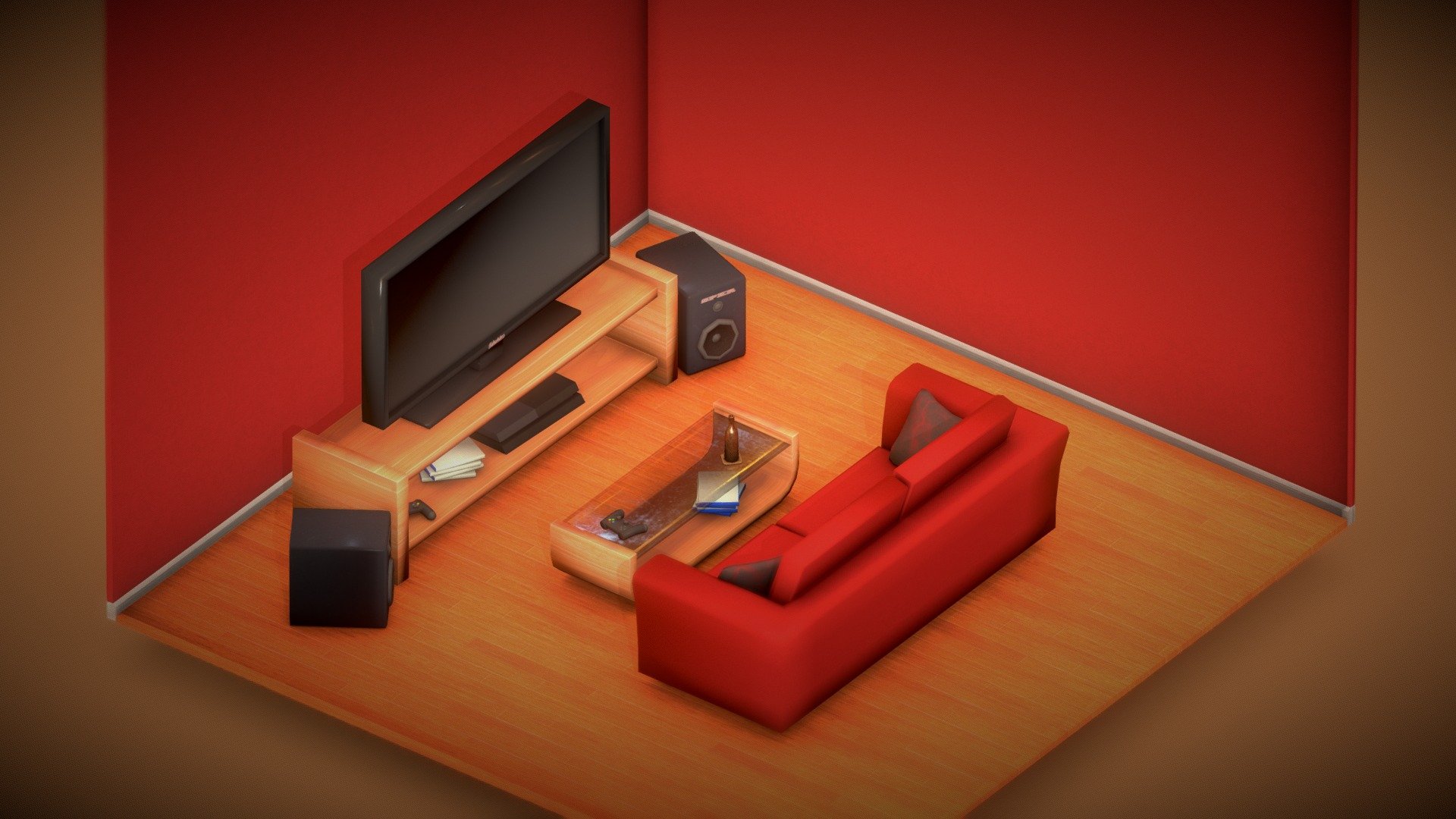 Room Corner Diorama 3d model