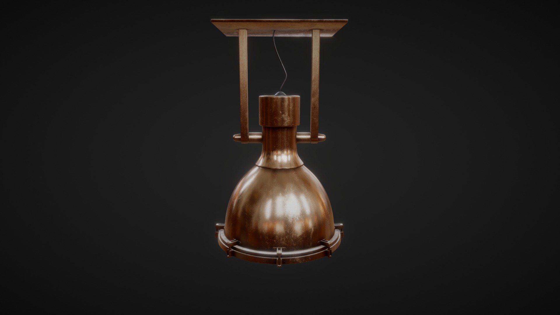 Copper Pendant Light 3d model