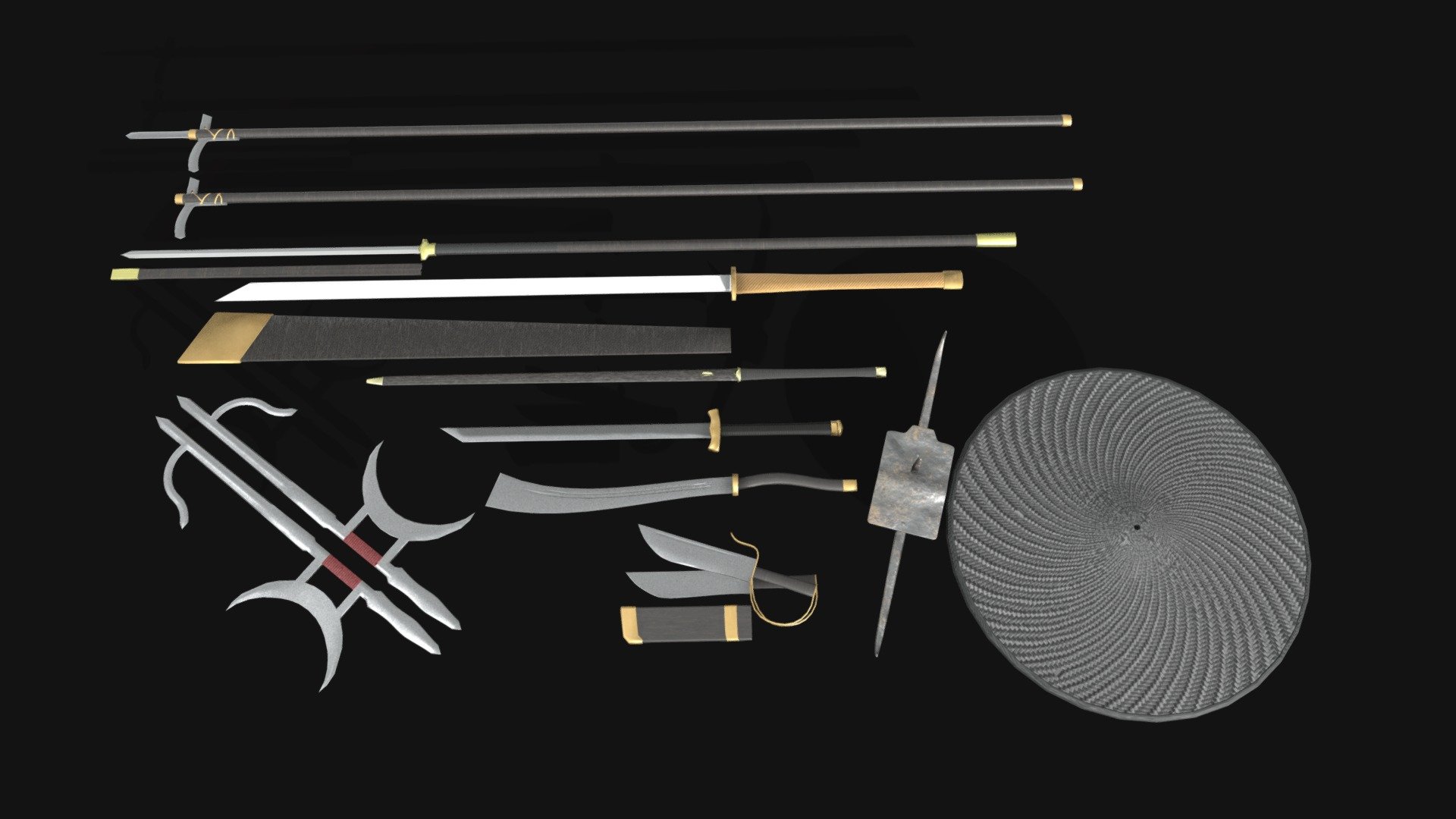 Chinese Weapon Pack 3d model