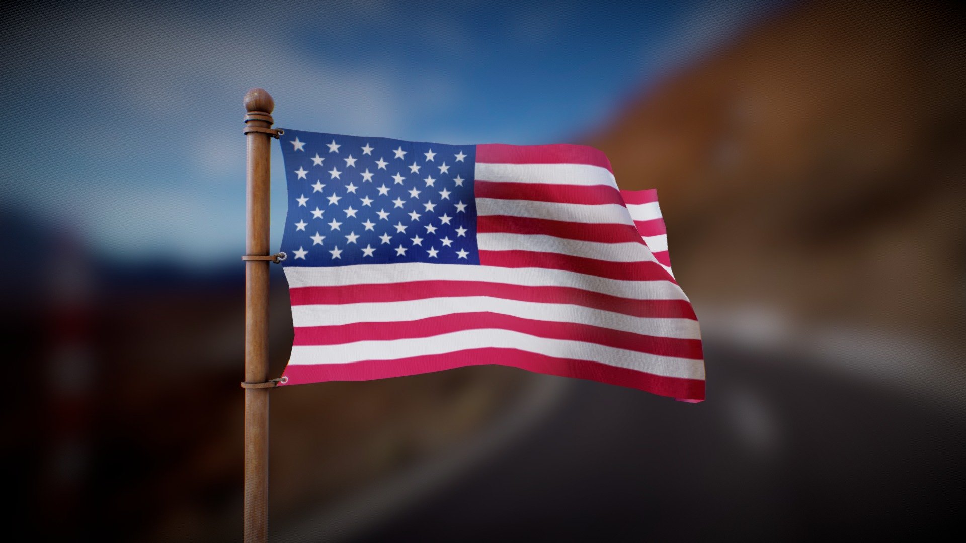 United States Flag 3d model