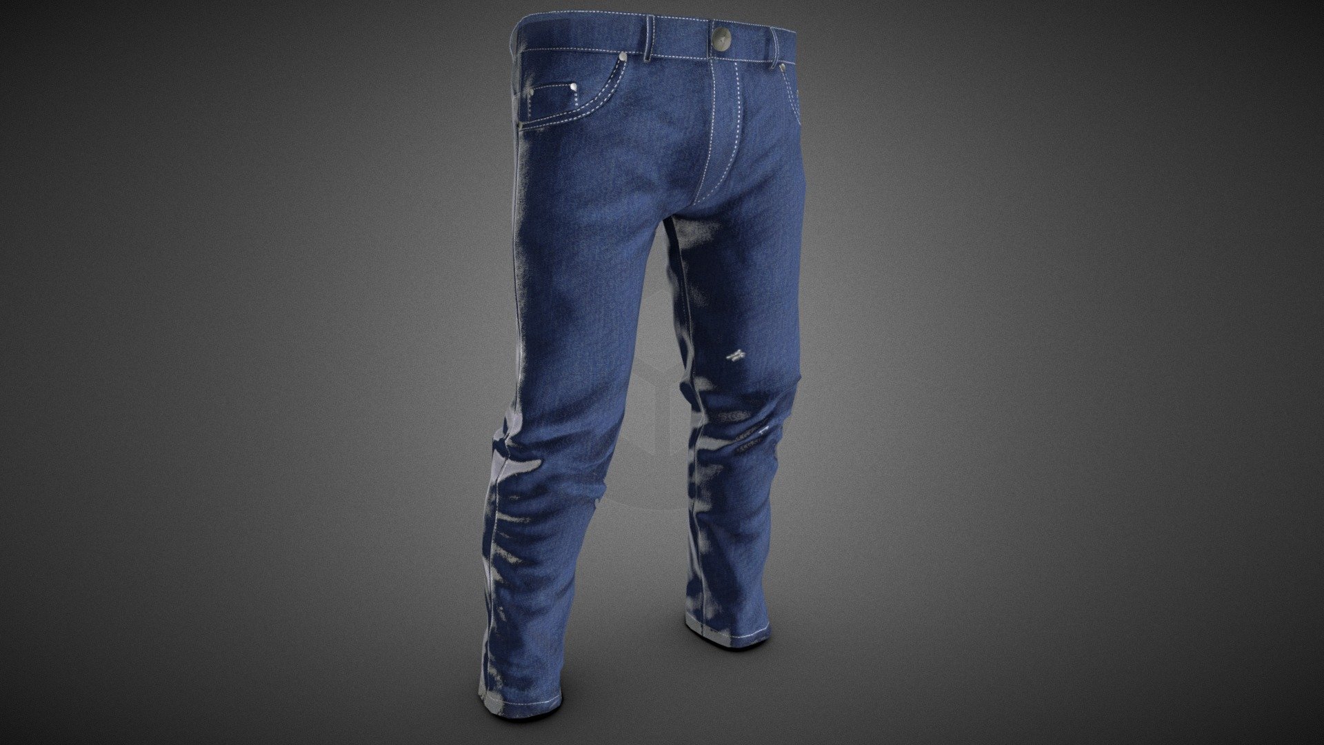 Blue Jeans Pants 3d model