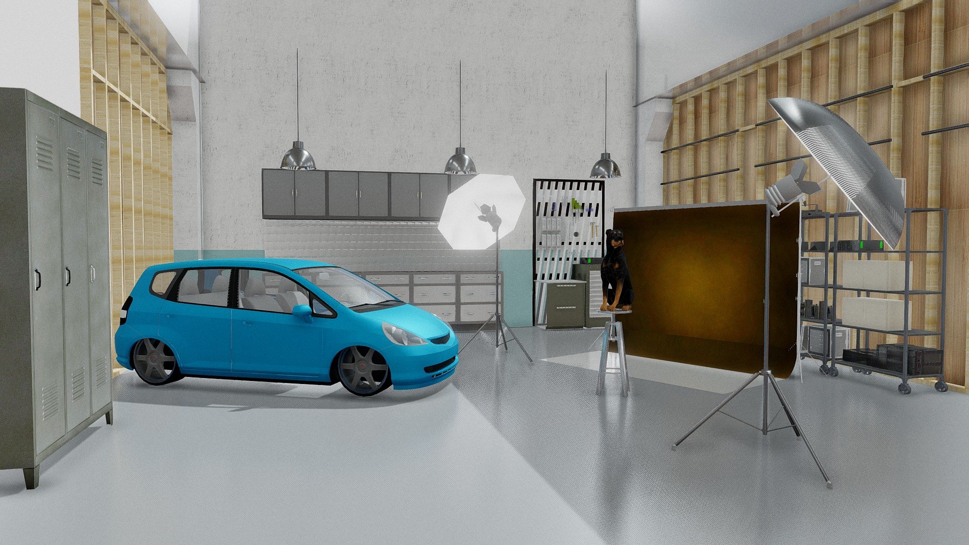 photography studio 3d model