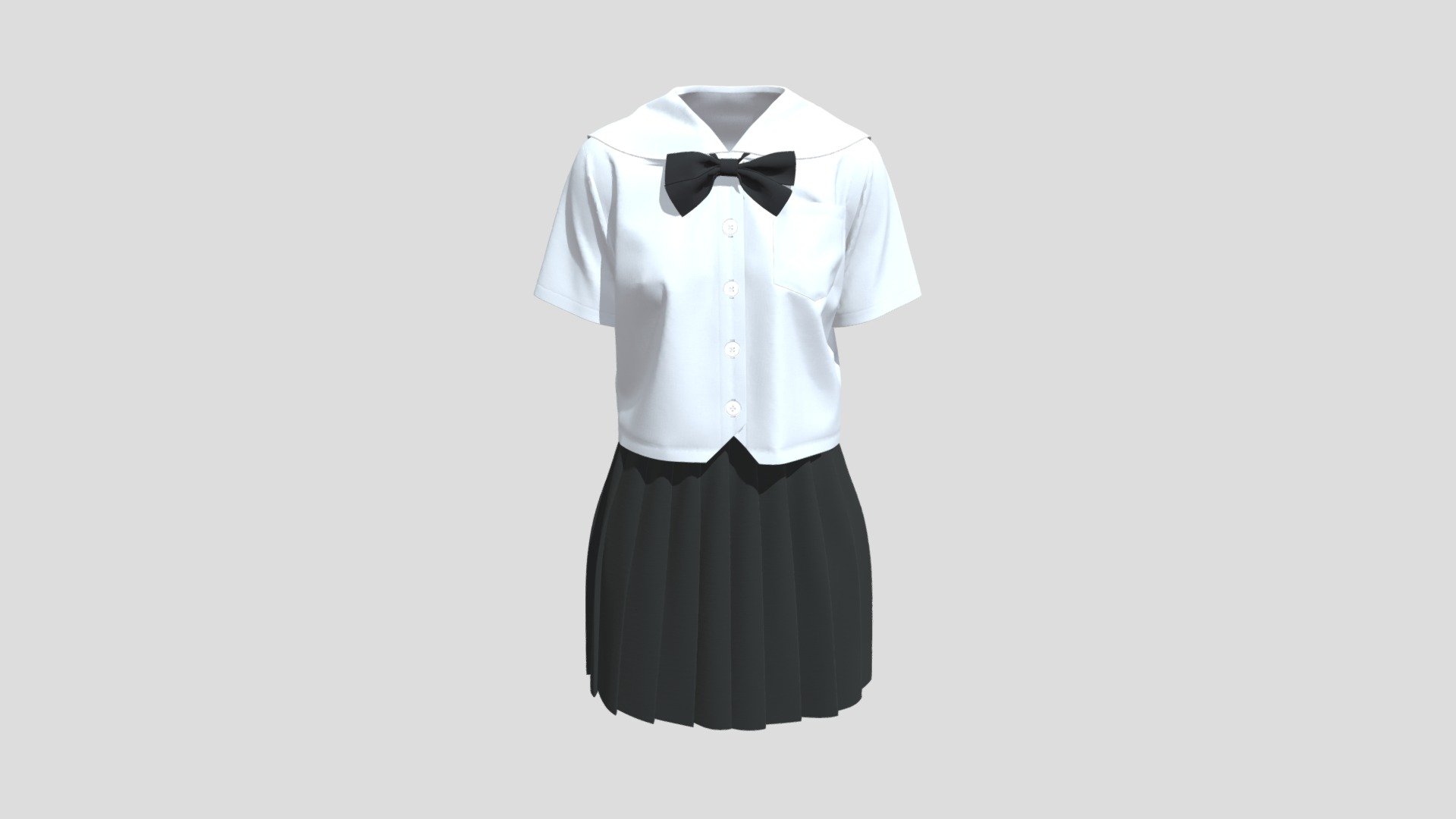 Sailor Collar School Uniform 2 3d model