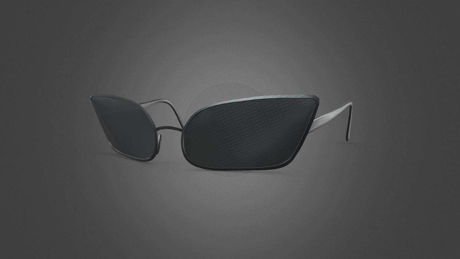 Stylized Black Glasses Style 3 3d model