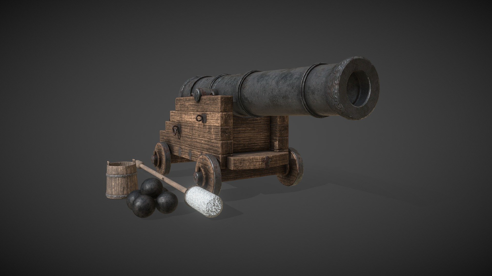 Pirate cannon 3d model