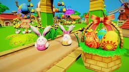 Cartoon Easter Village