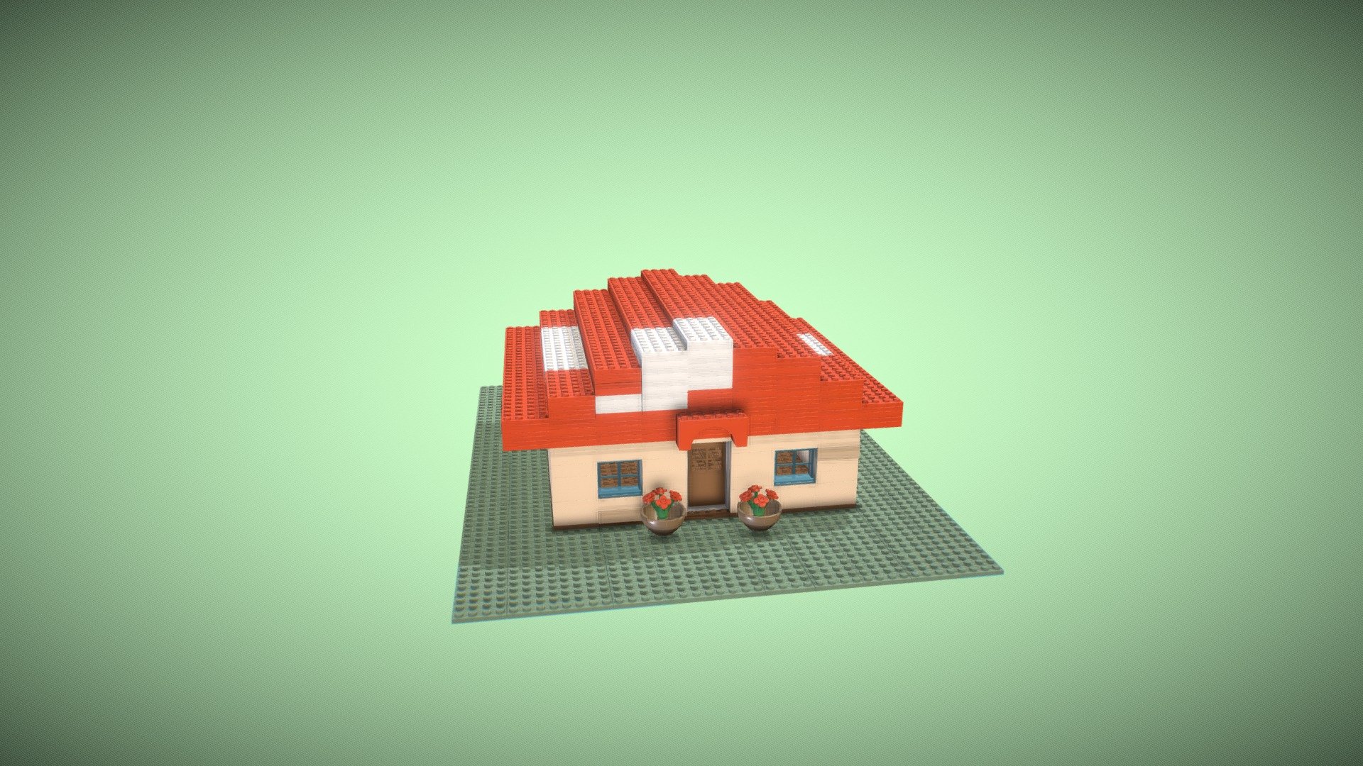 Lego Mushroom House (Made with Ben) 3d model