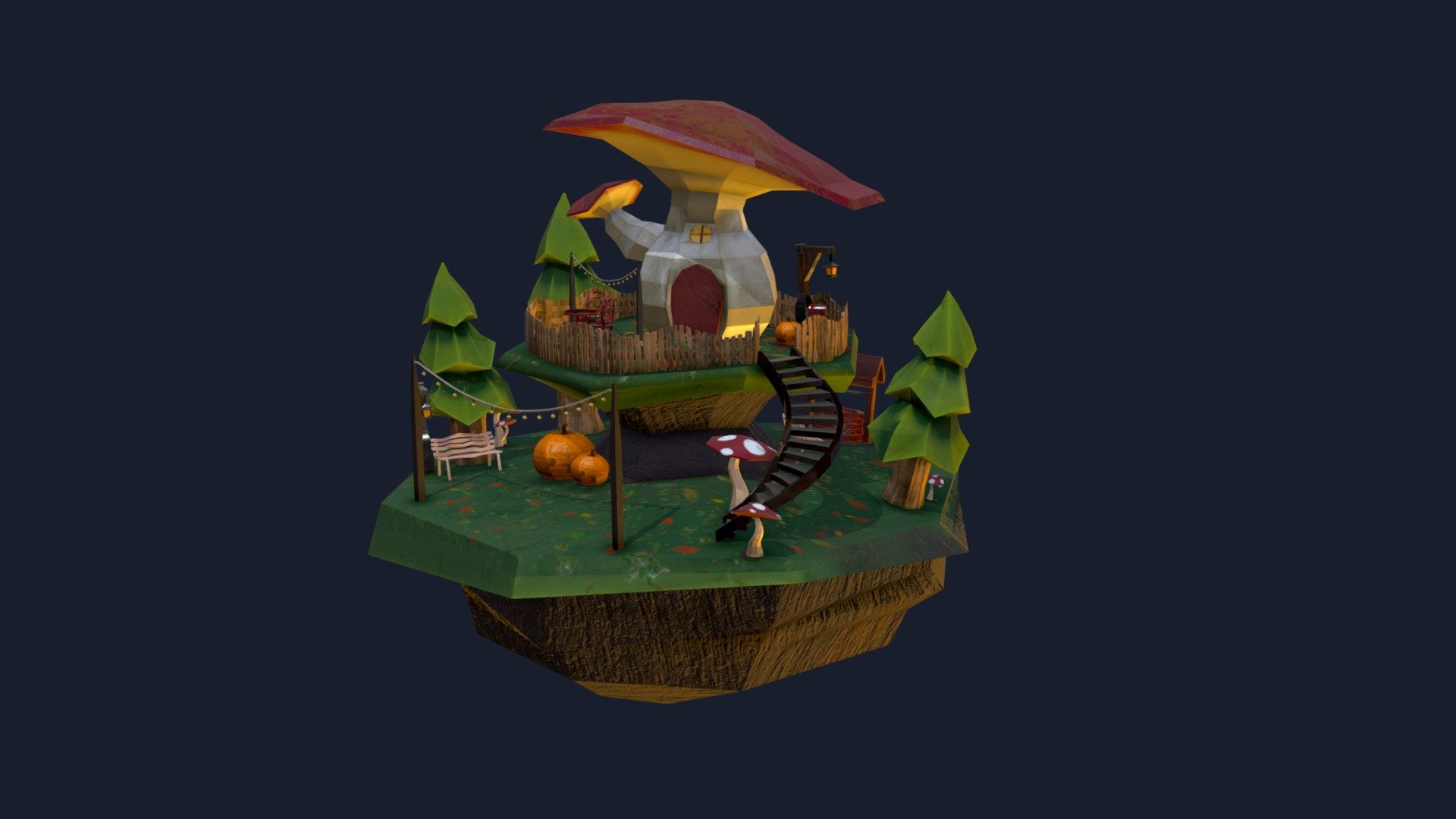 Fantasy Mushroom Home 3d model