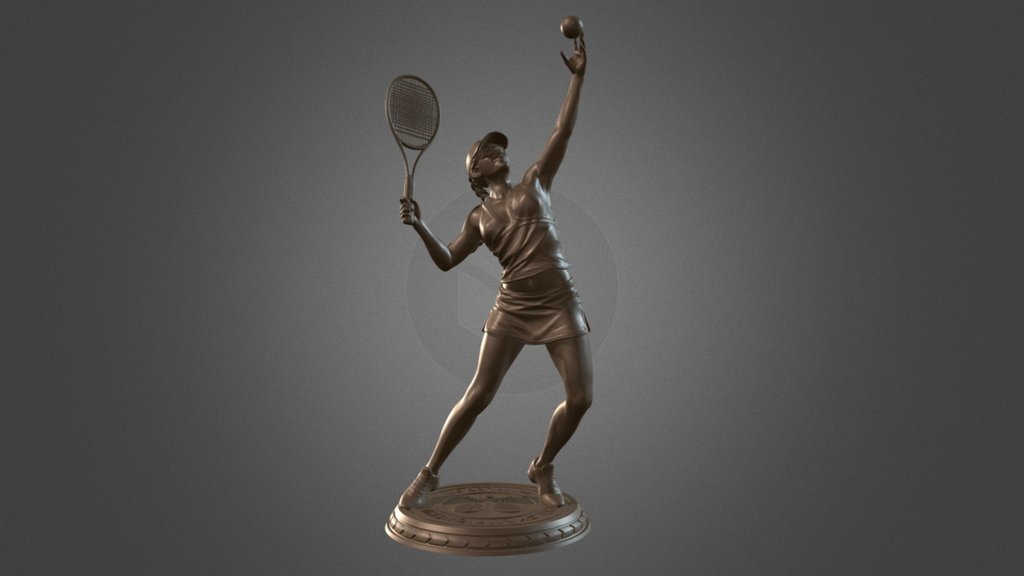 Girl player in Tennis 3d model