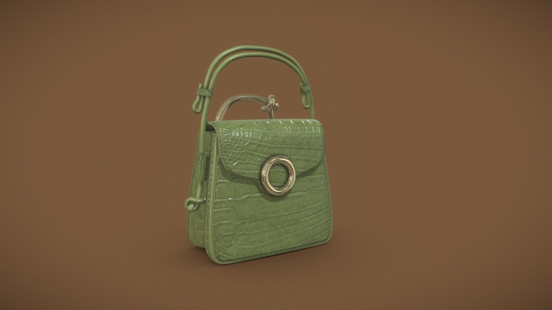 Faux Crocodile Leather Mini Bag 3d model