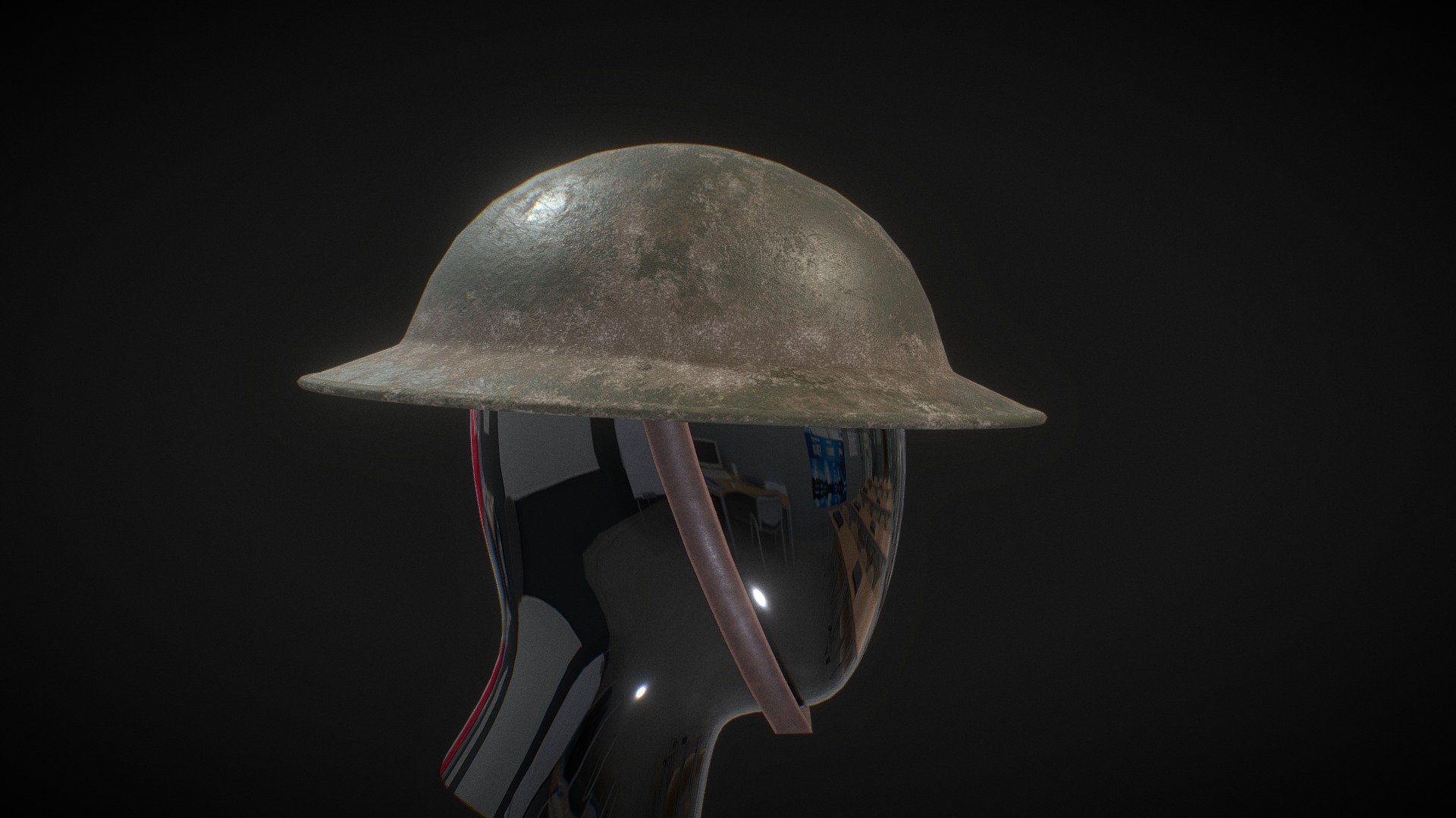 WWI British Helmet MK 1 "Brodie" (Dirty) 3d model