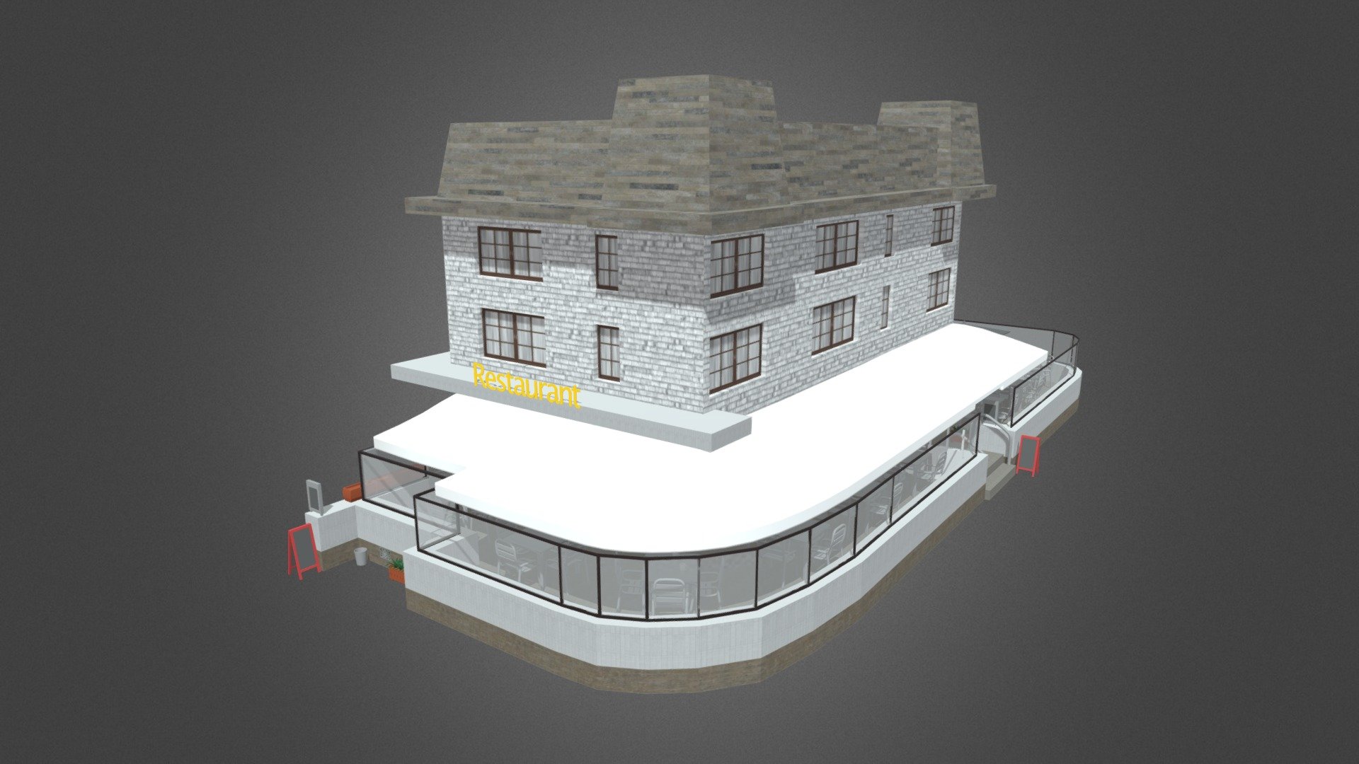 Bar Restaurant Hotel 3d model