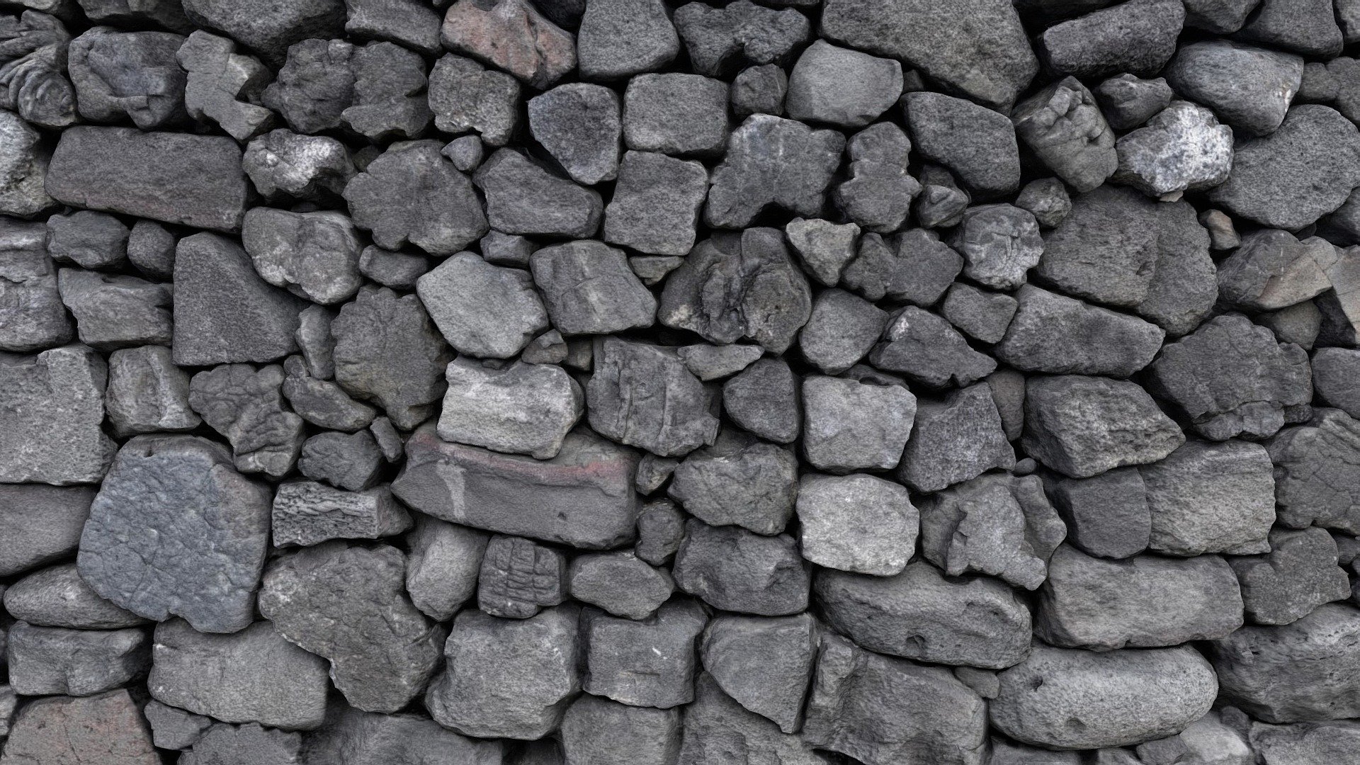 Stone Wall from Hawaii 3d model