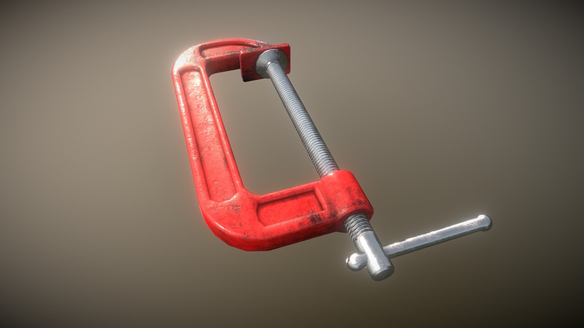 old G-Clamp PBR low poly 3d model