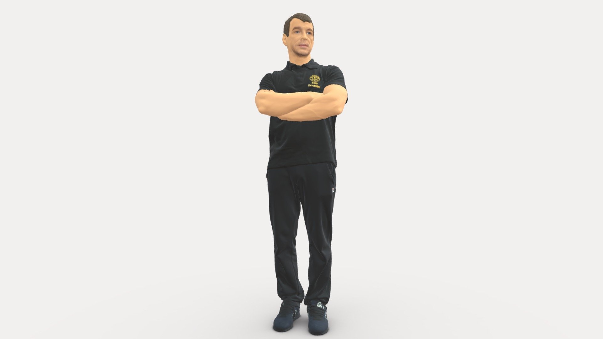 Man In Black In Close Pose 0827 3d model