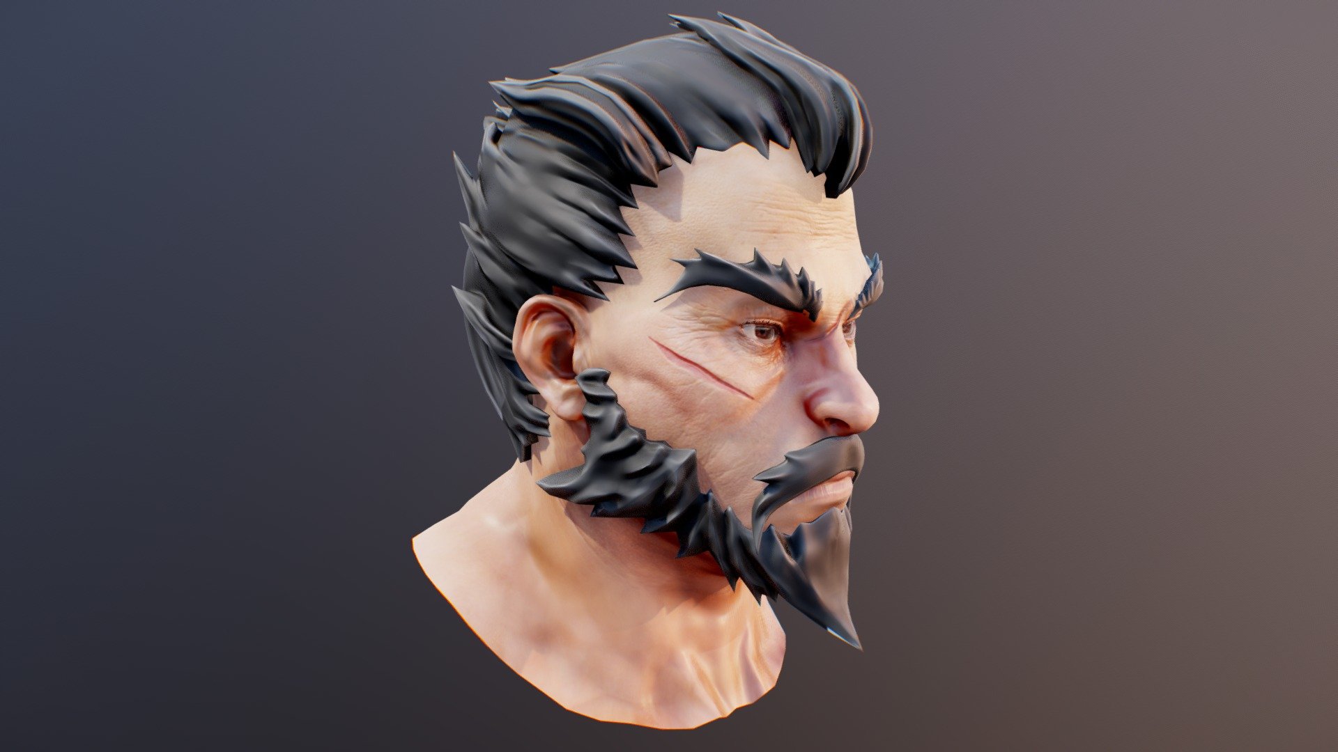 Shogun Head Stylized 3d model