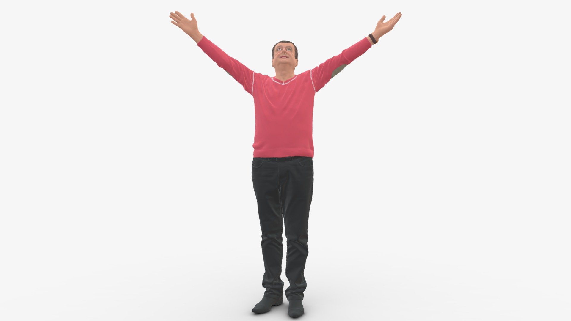 Man in pink sweater 0257 3d model