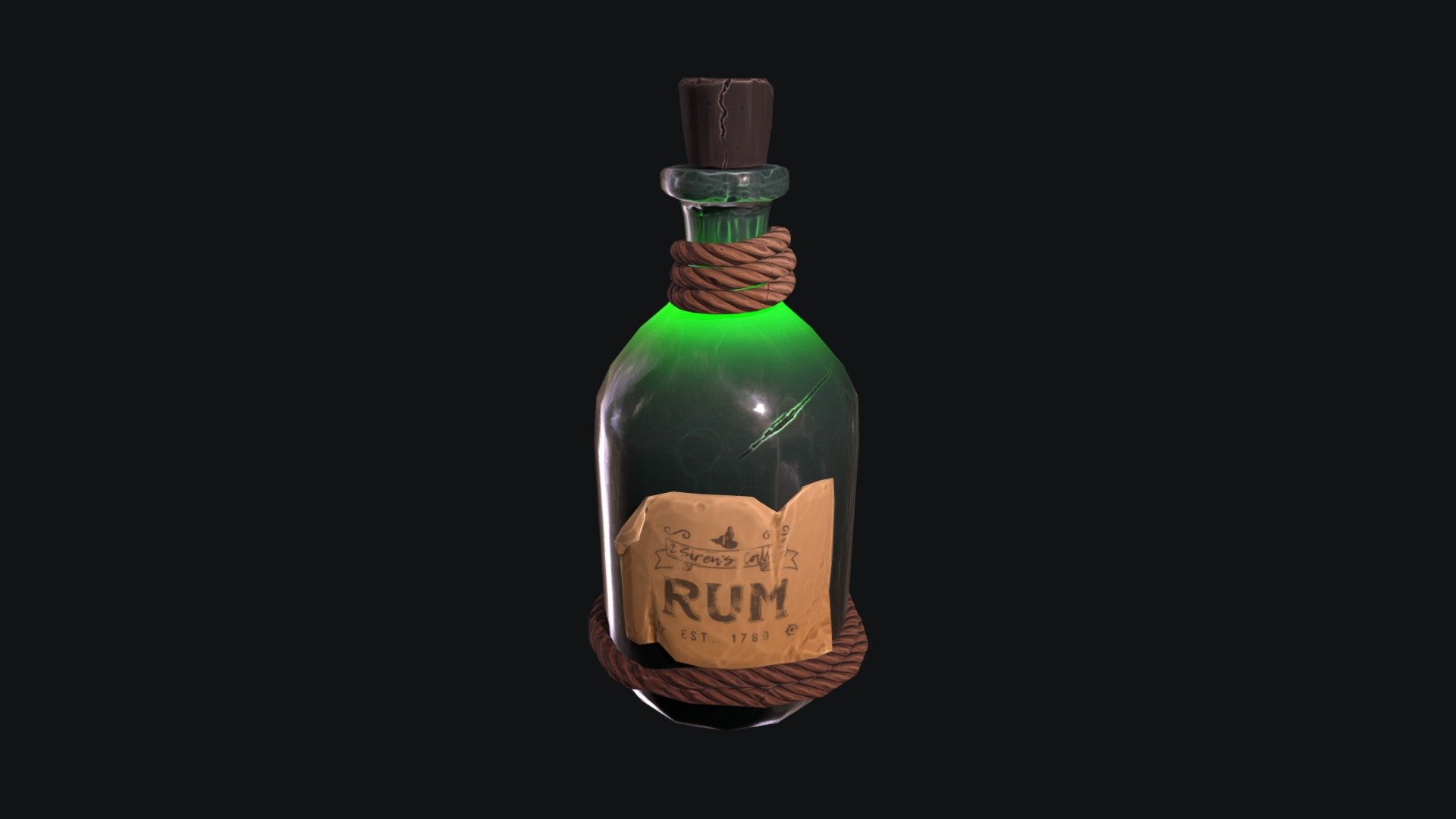 Pirate Bottle 3d model