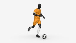 Male Mannequin in Soccer Uniform in Action 01