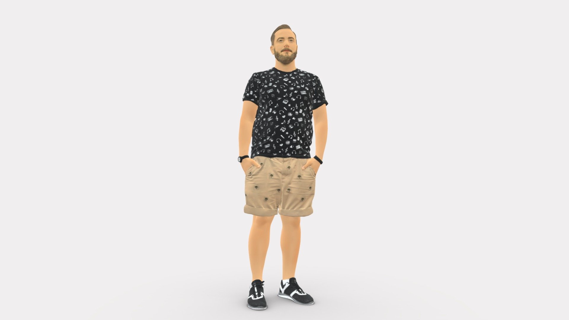 Man In Beige Shorts 0323 3d model