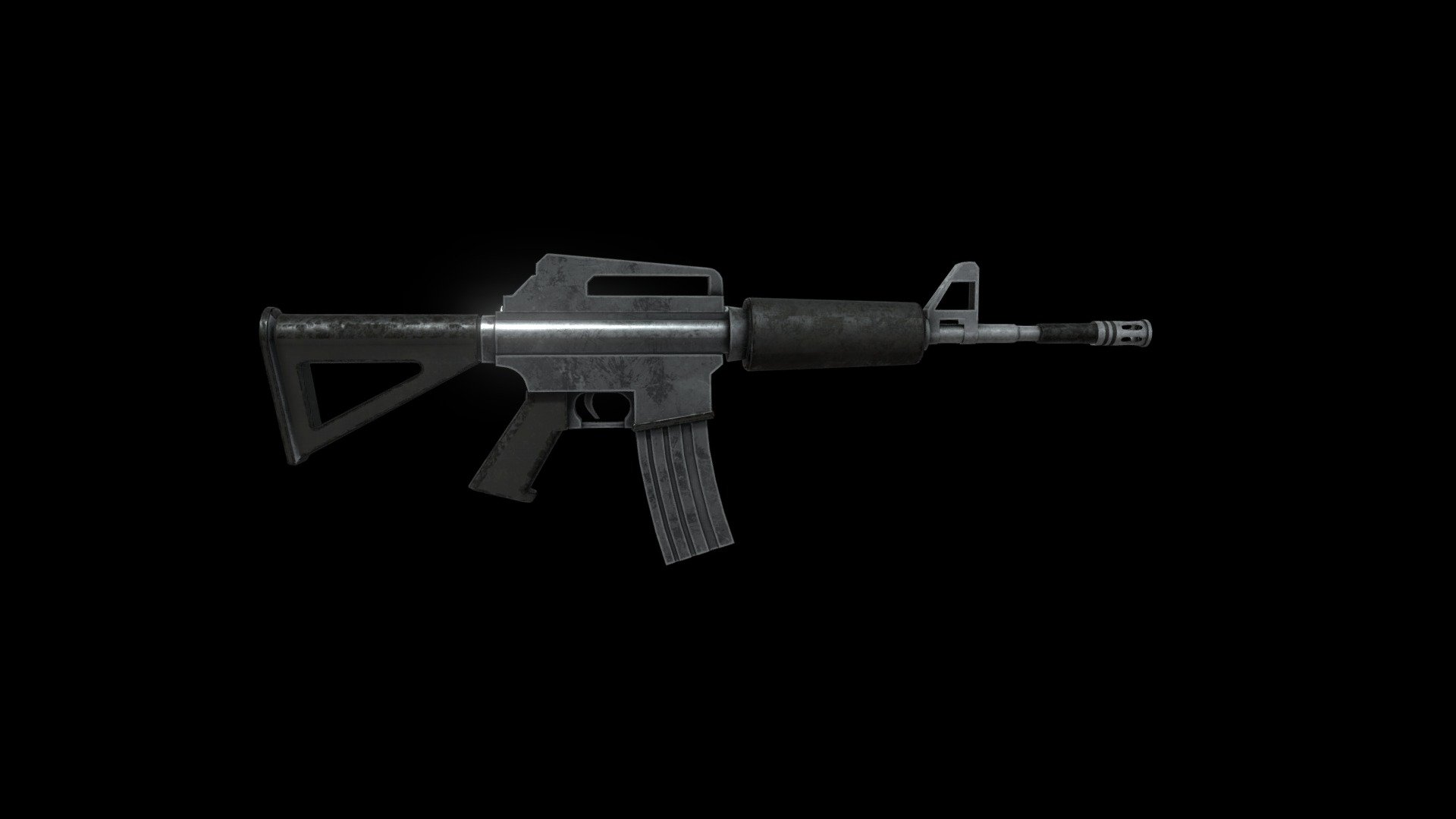 Assault Rifle MG5_M16 Gun 3d model