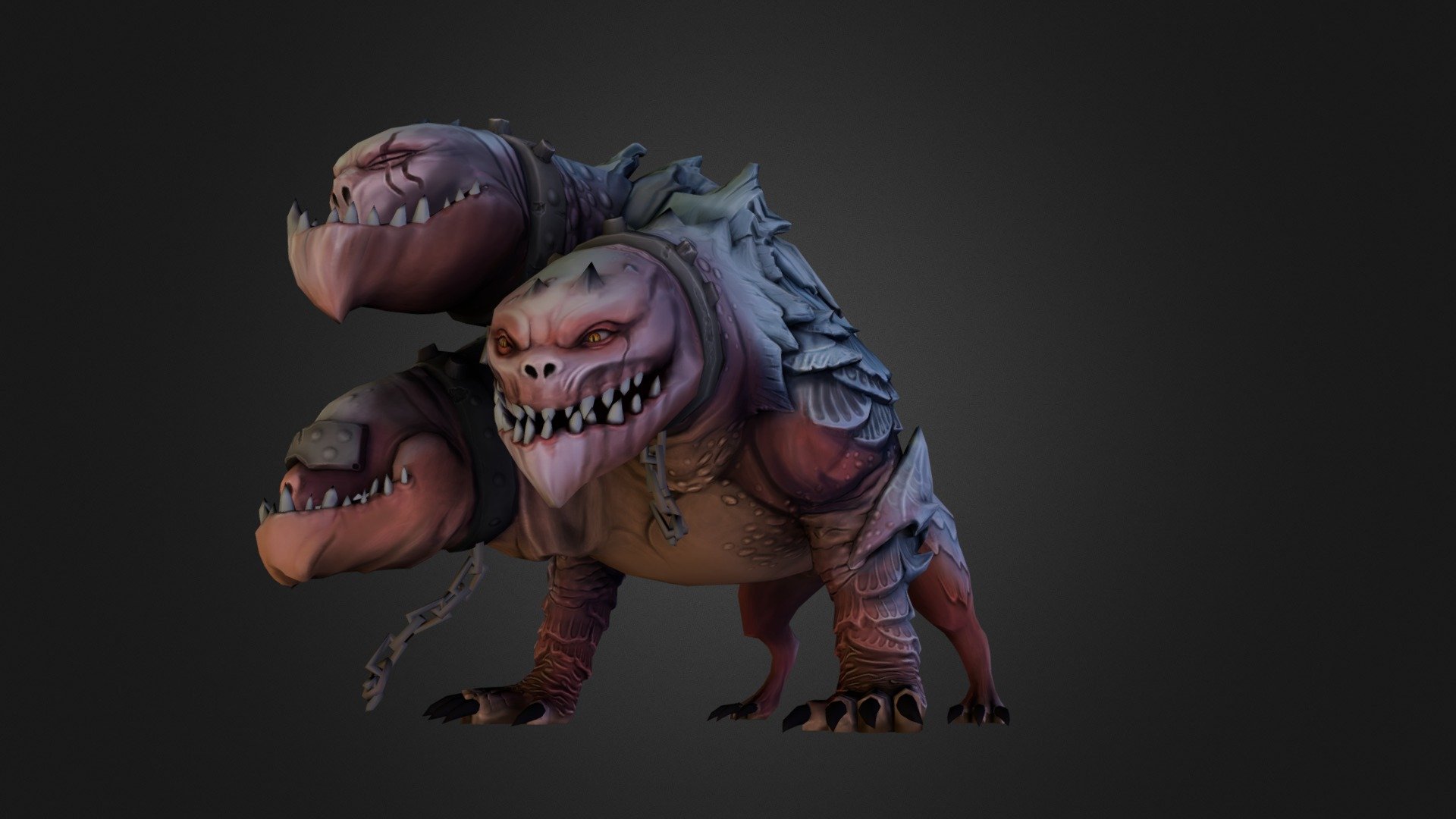 Three Headed Monster Dog 3d model