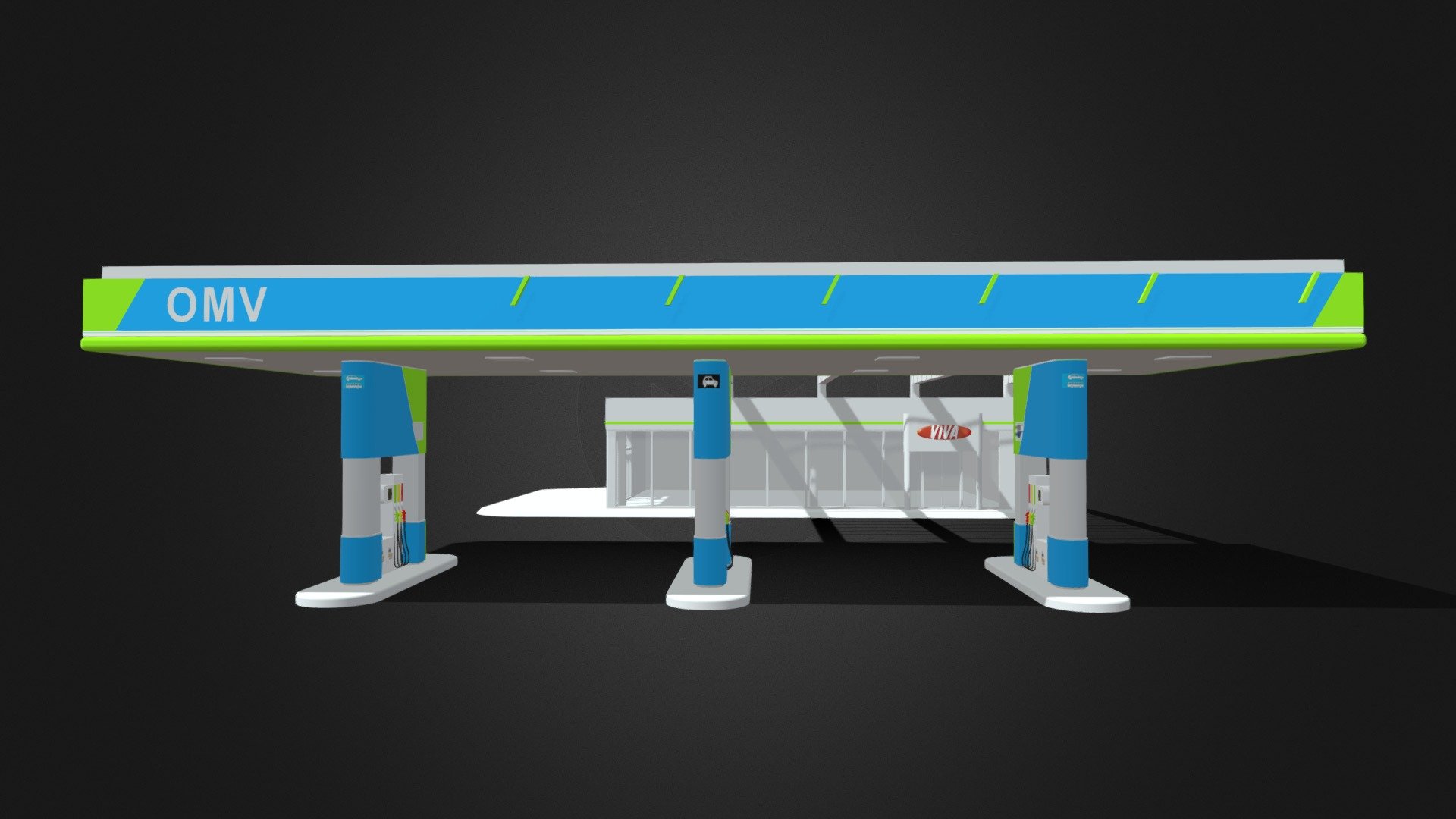 Gas station 3d model