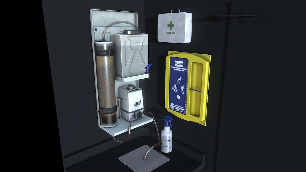 Eyewash Station Mobile Chemical Lab 3d model