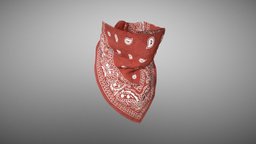 Red paisley bandana face mask