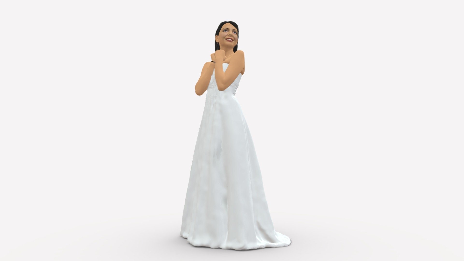 Bride In White Dress 0388 3d model