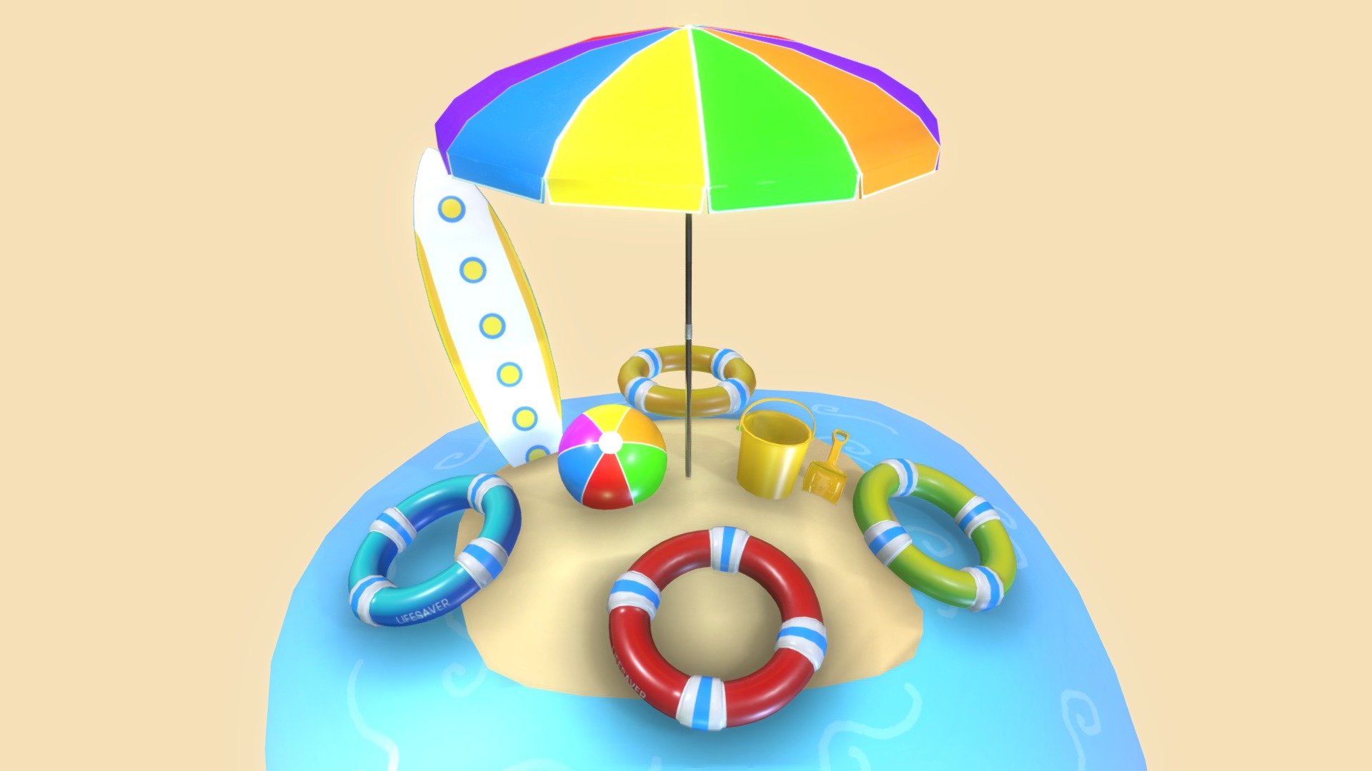 Beach Props Pack JFG V2 3d model