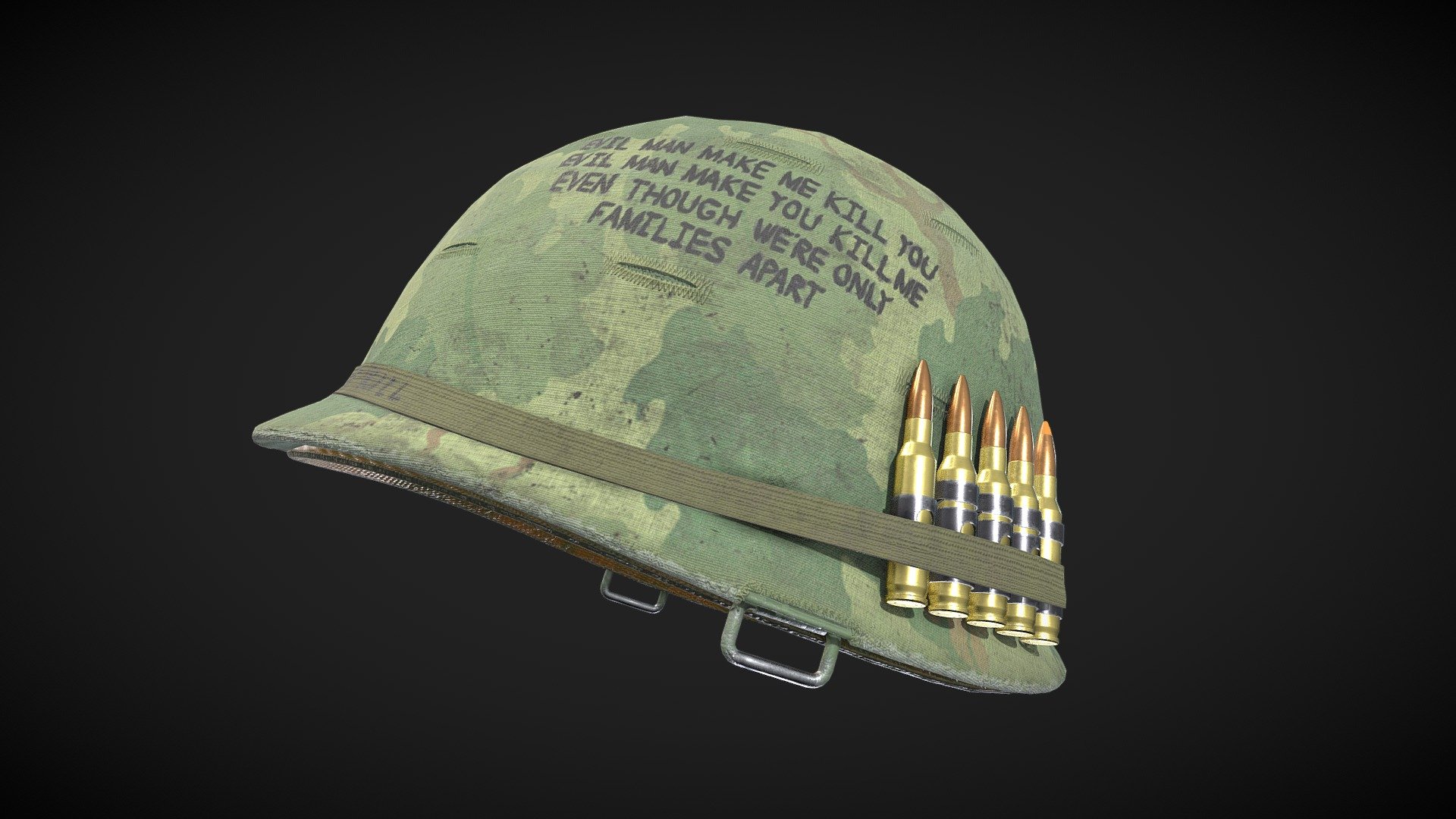 Vietnam War-Era M1 Helmet 3d model