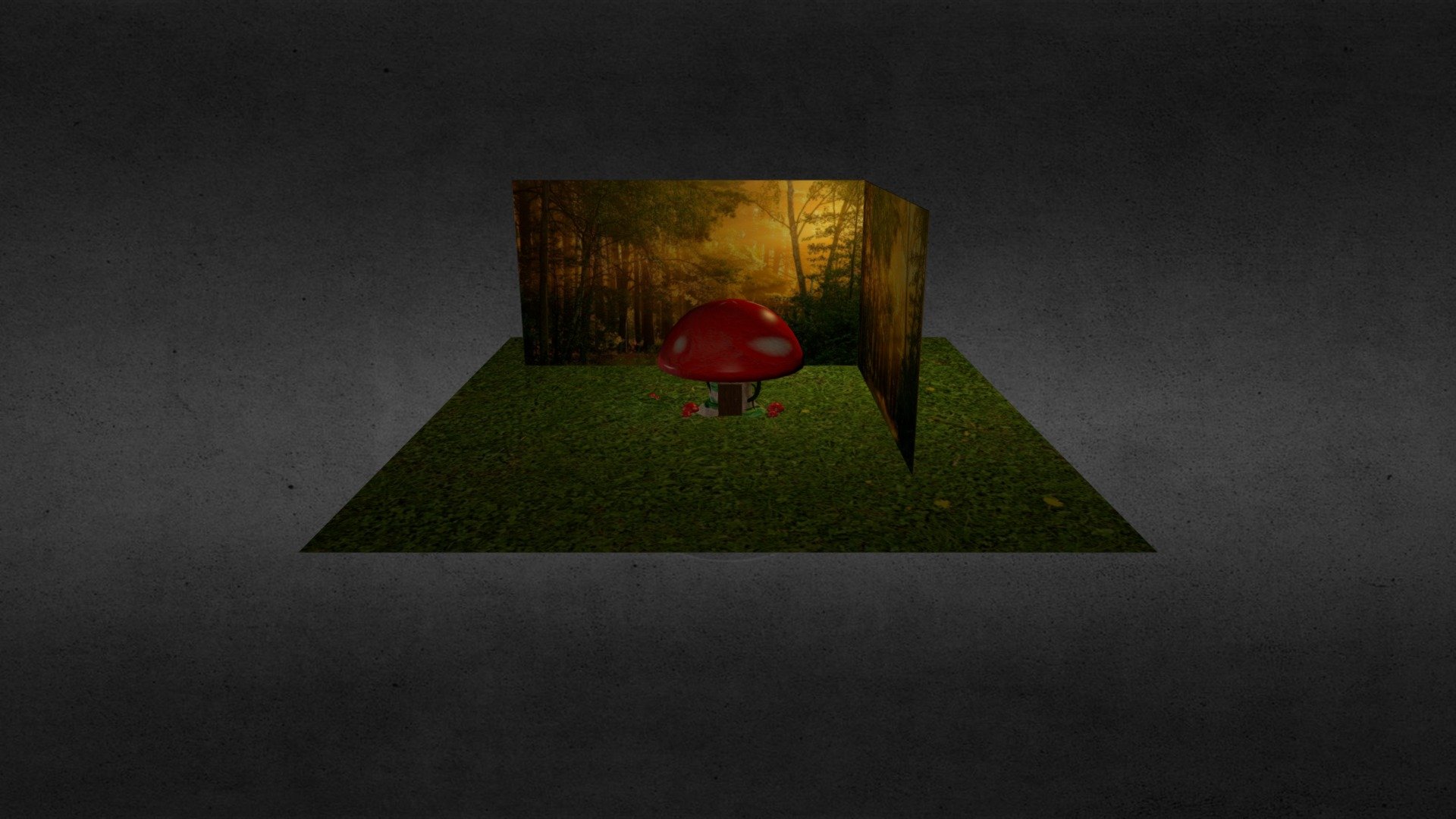 3D Mushroom House 3d model