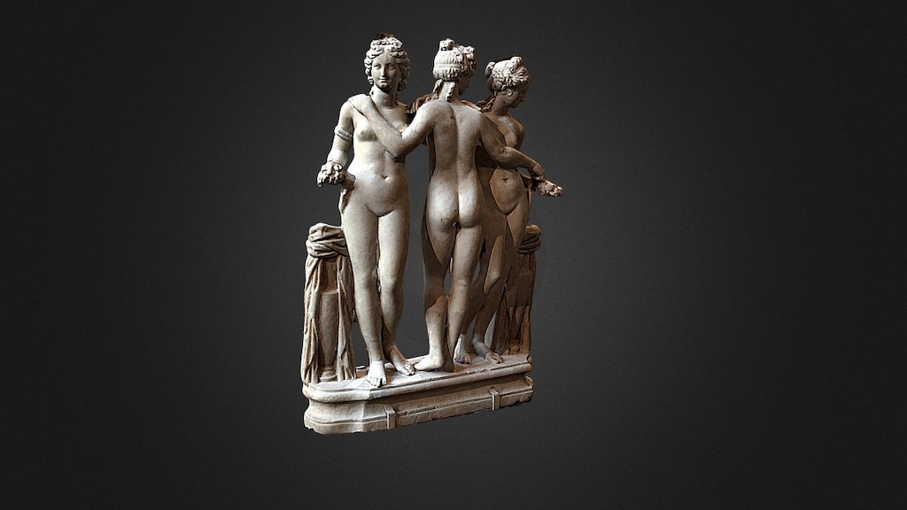 trois graces louvre 3d model