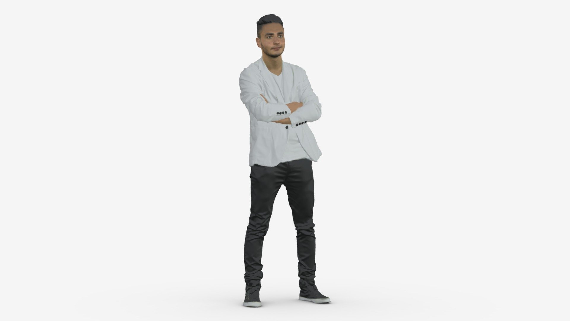 Man In White Jacket Black Pants Converse 0532 3d model