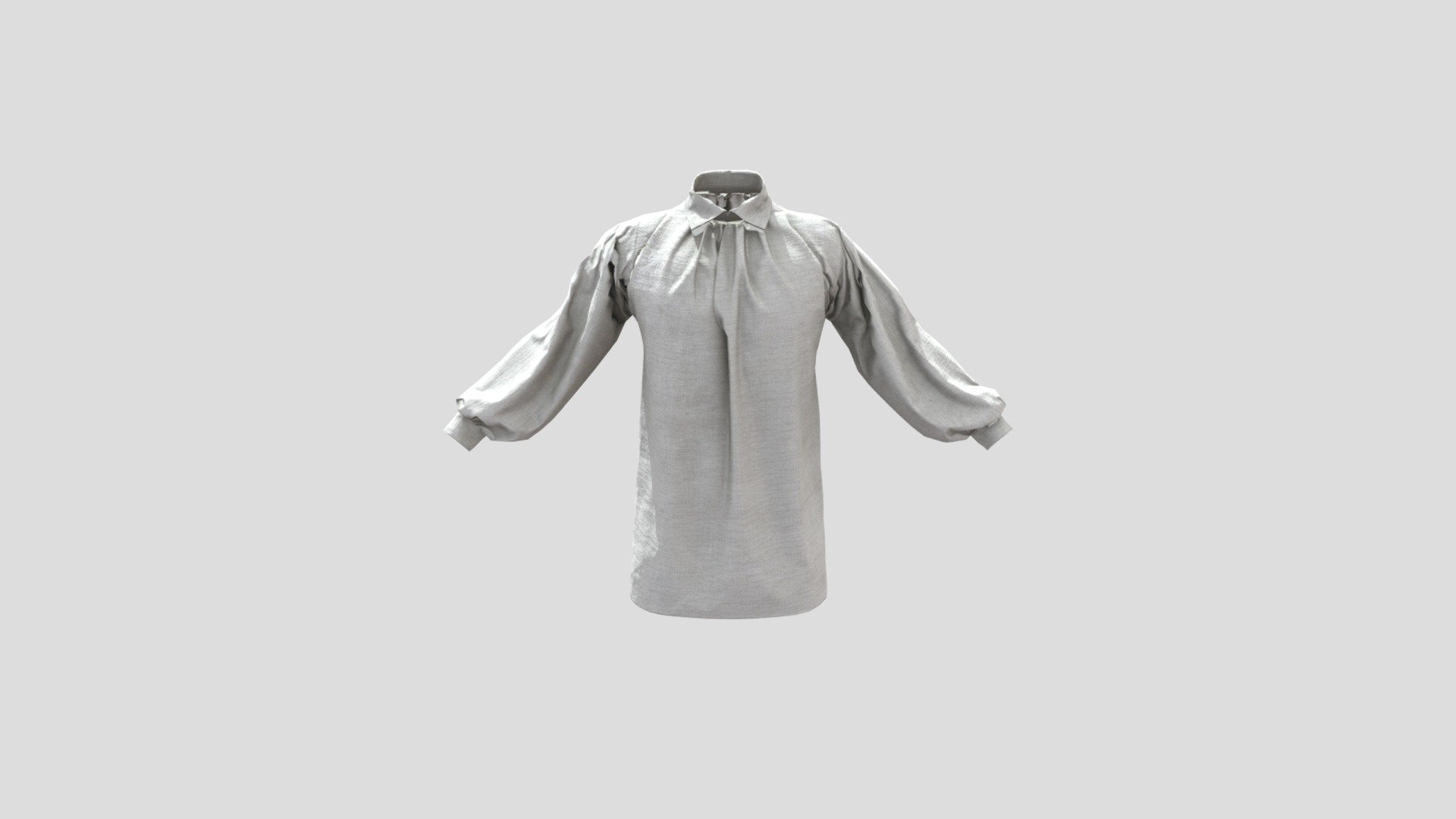 Early 19th Century Mens Shirt (Turned Collar) 3d model