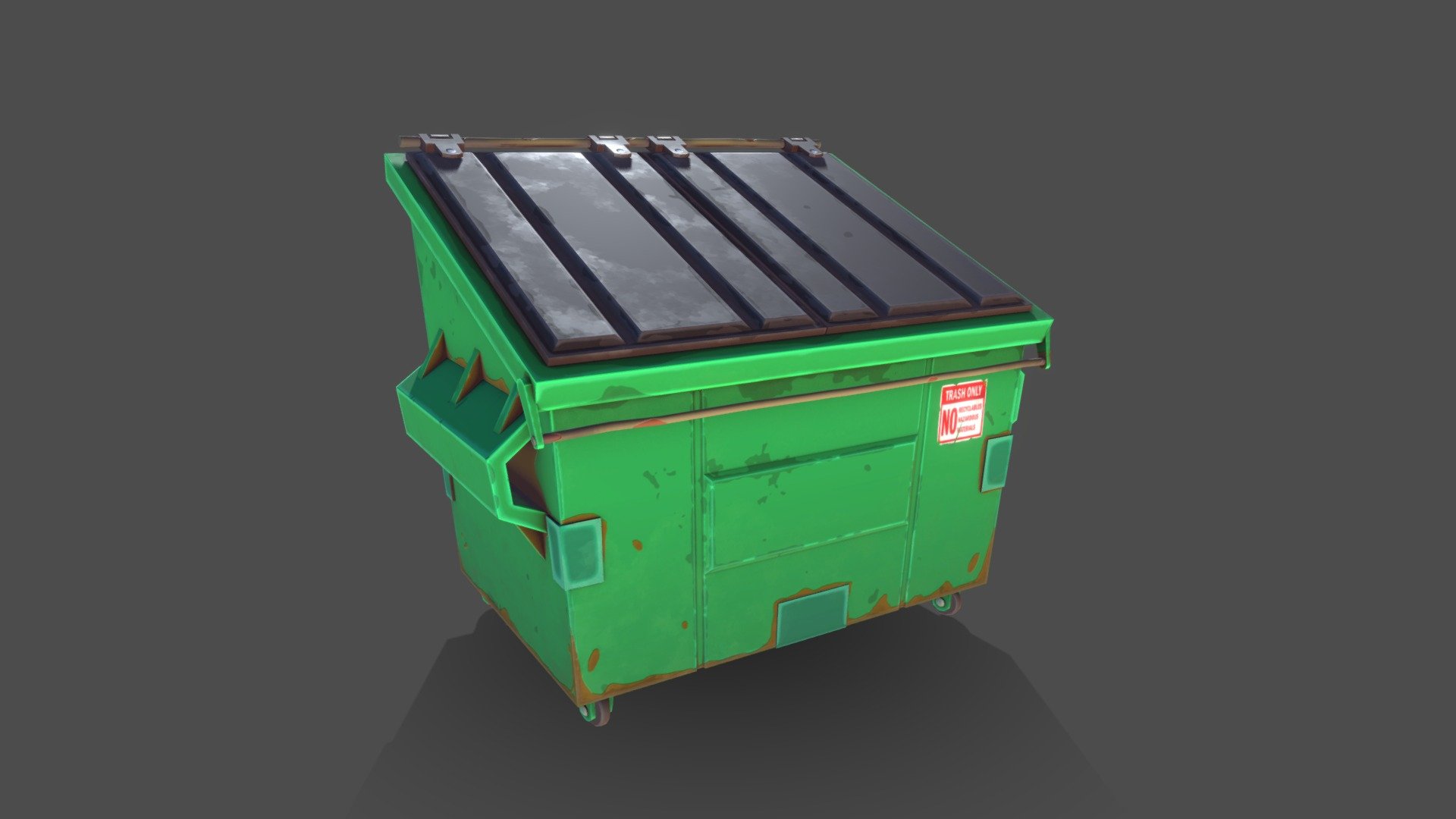 Dumpster_Green 3d model