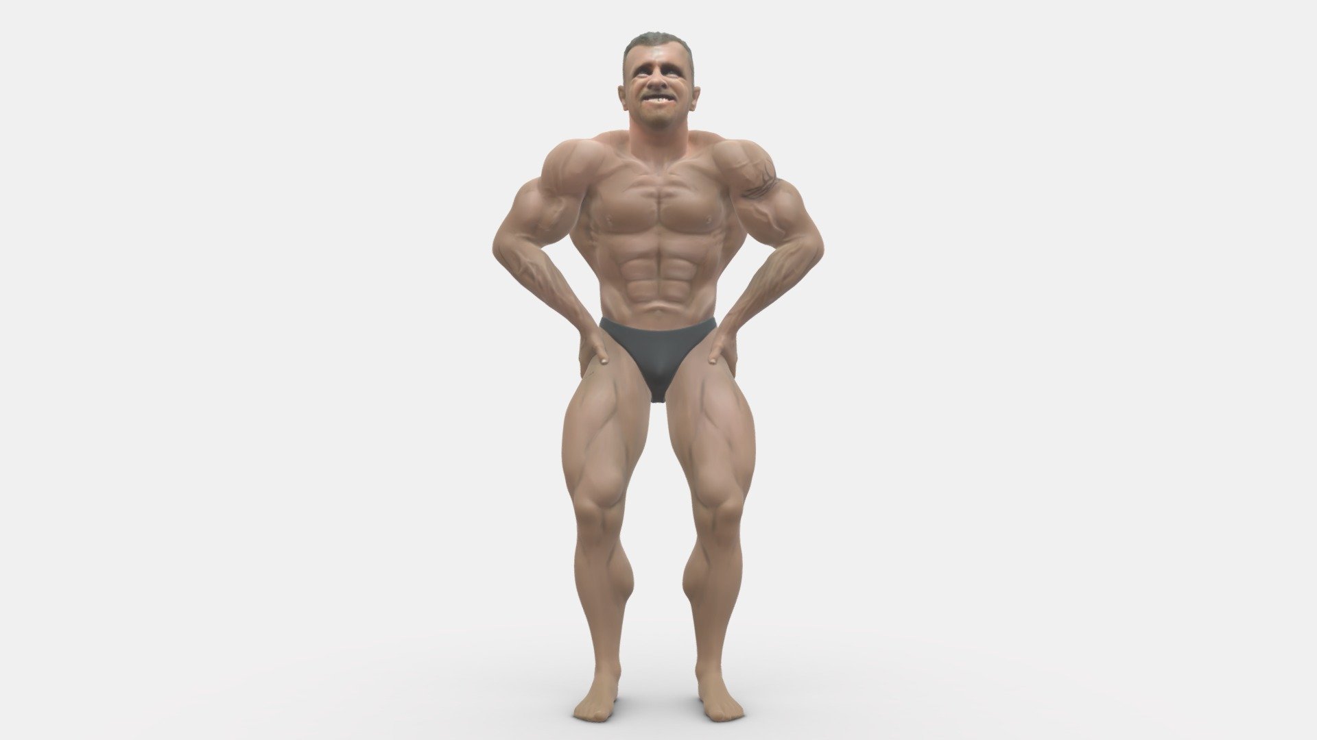 bodybuilder in black underpants 1103 3d model